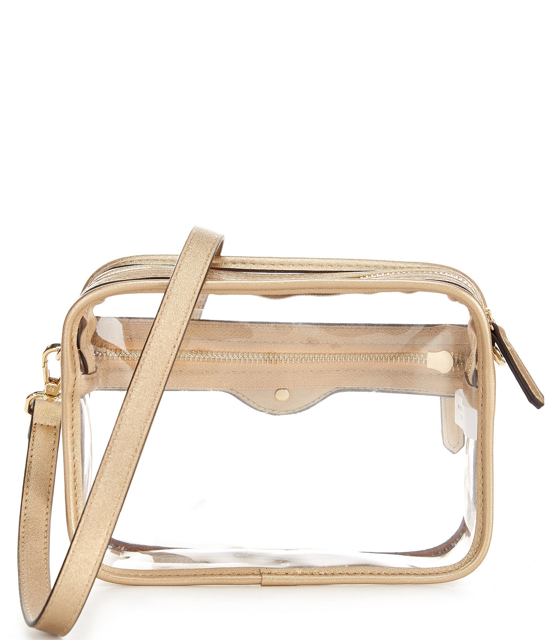 Landry Clear Camera Gold Hardware Crossbody Bag