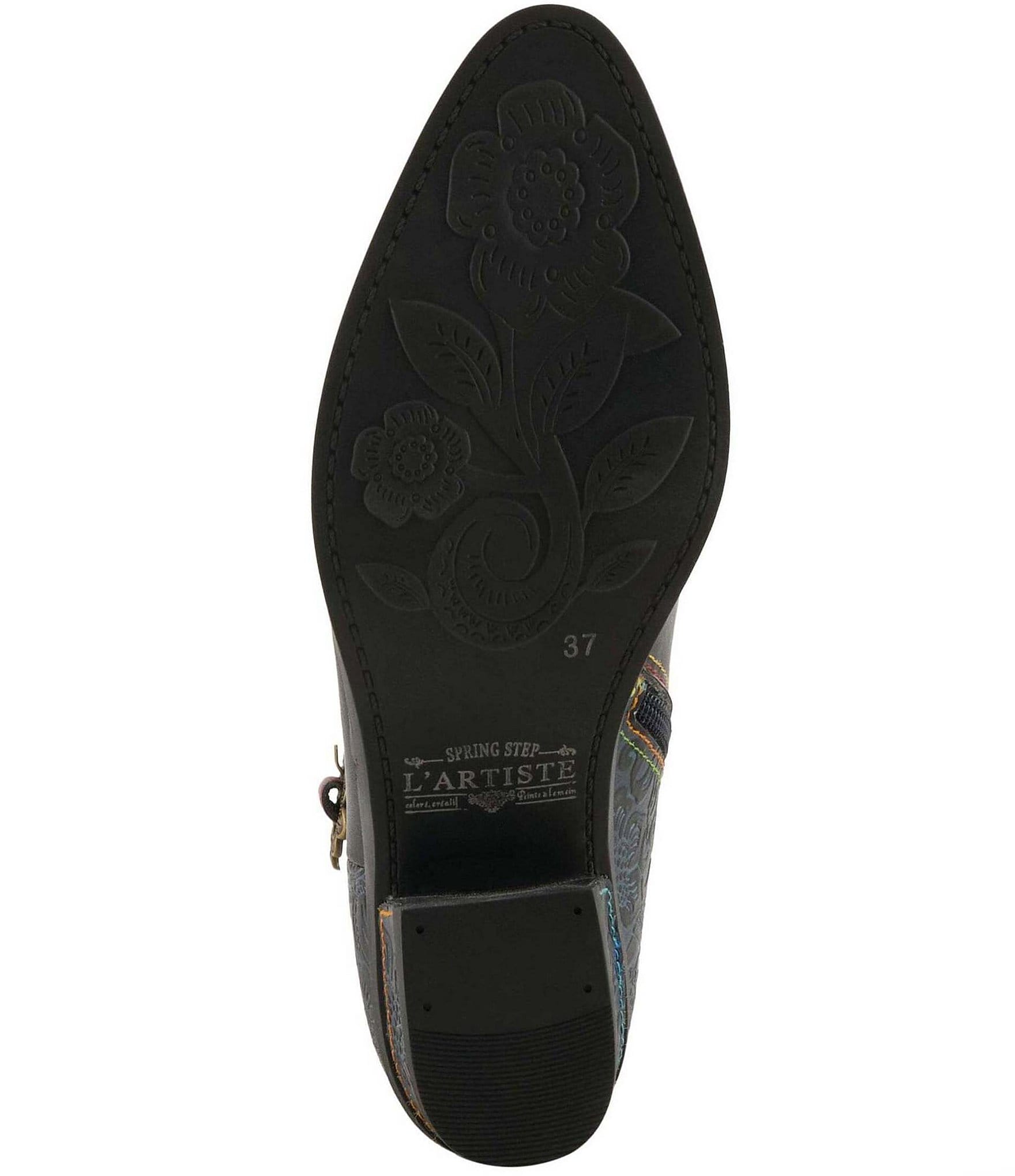 L'ARTISTE Acree Floral Embossed Leather Faux Fur Lined Booties