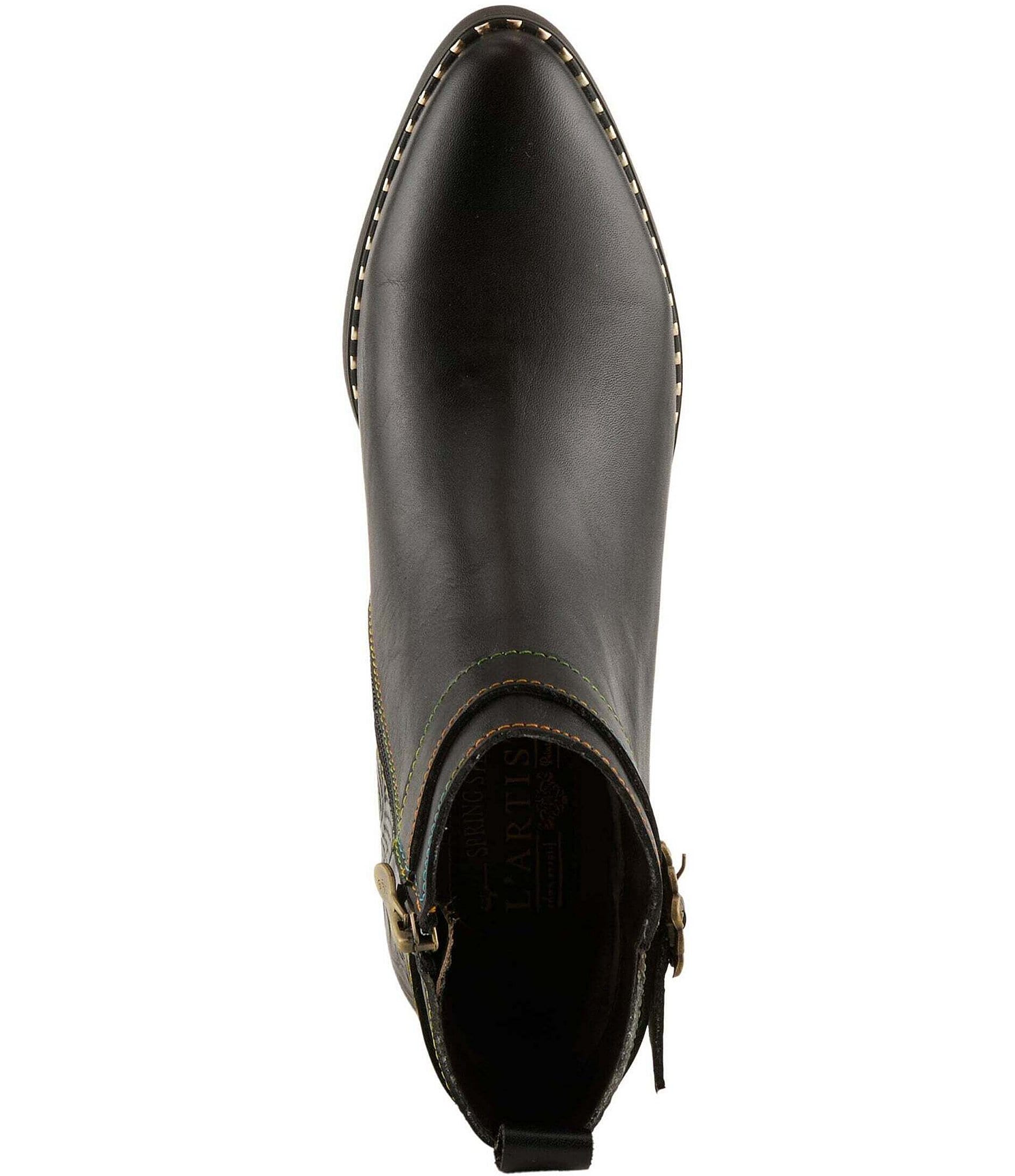 L'ARTISTE Acree Floral Embossed Leather Faux Fur Lined Booties