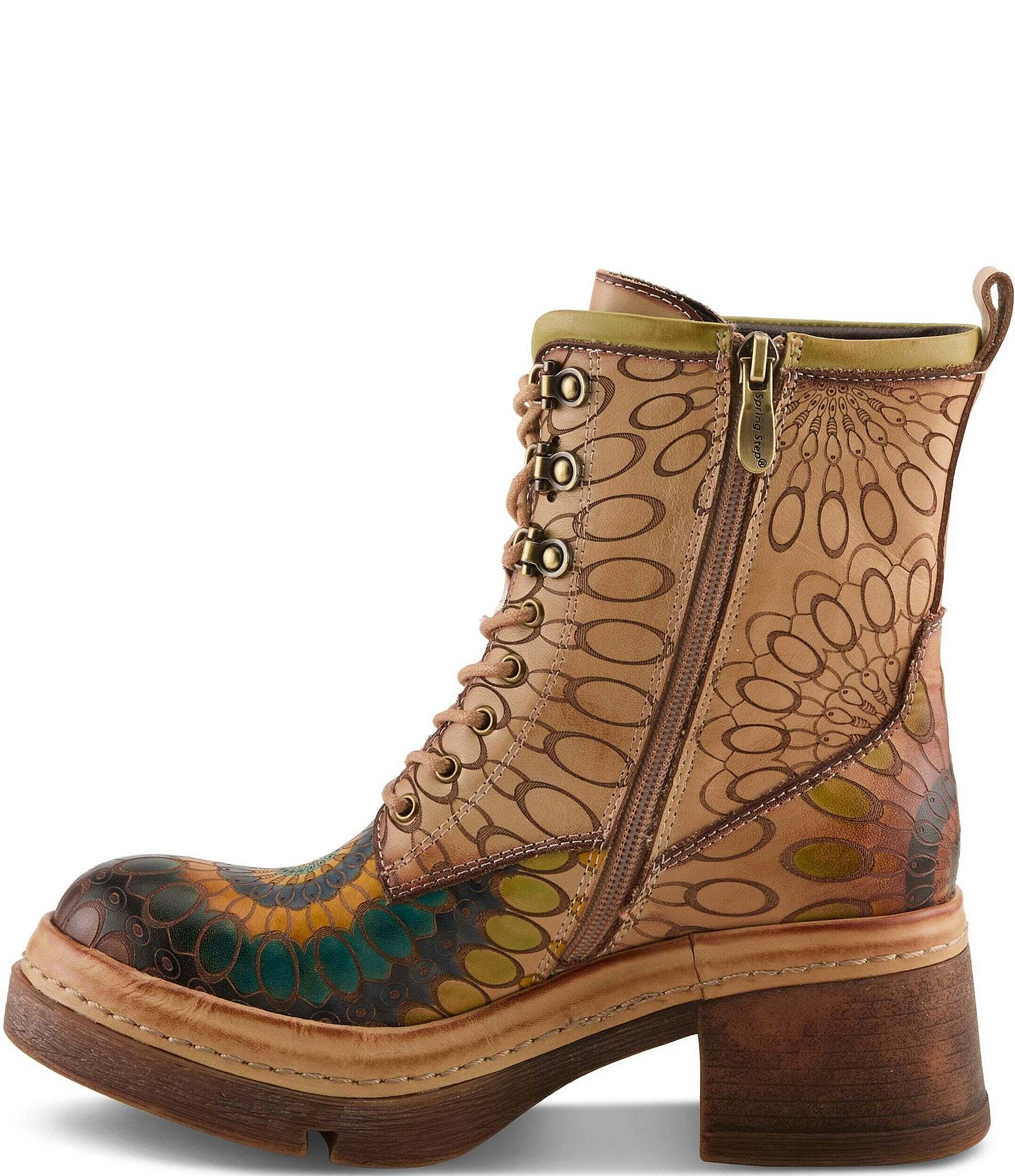 L'ARTISTE Carnivale Leather Hand Painted Floral Booties