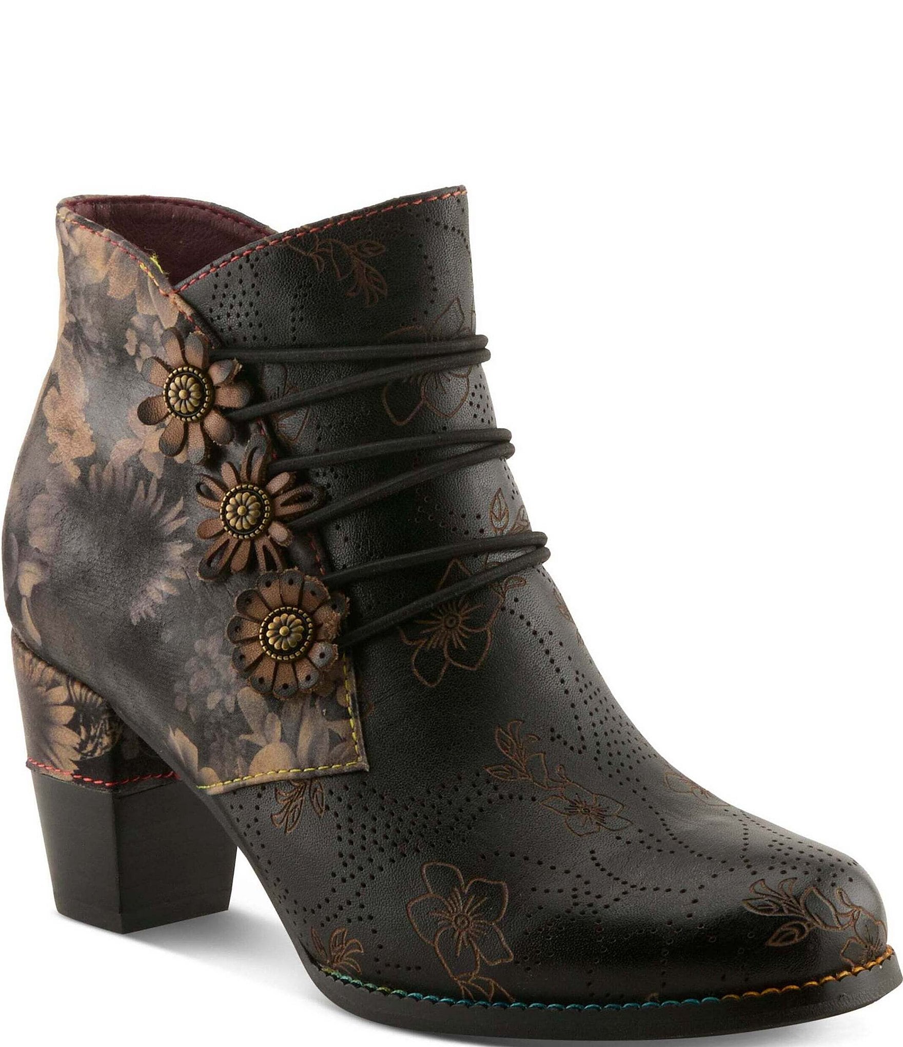 L'ARTISTE Chakakhan Hand Painted Leather Booties