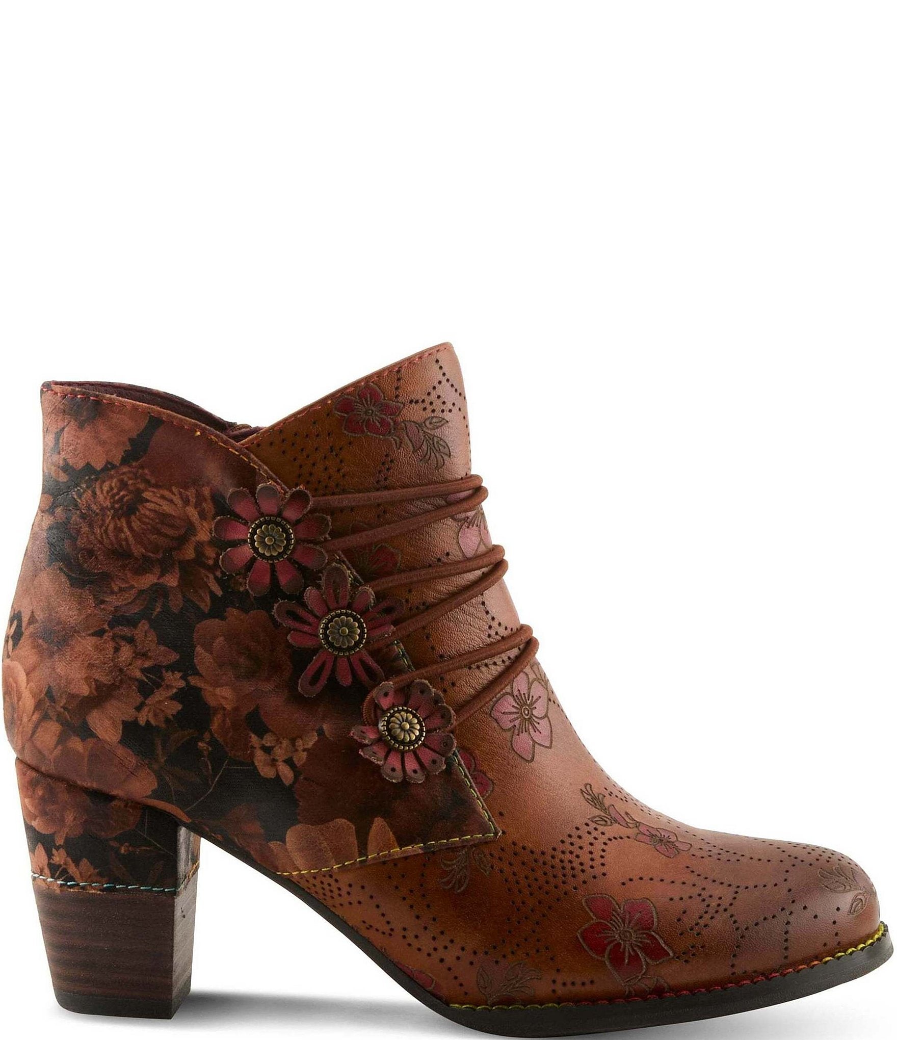 L'ARTISTE Chakakhan Hand Painted Leather Booties