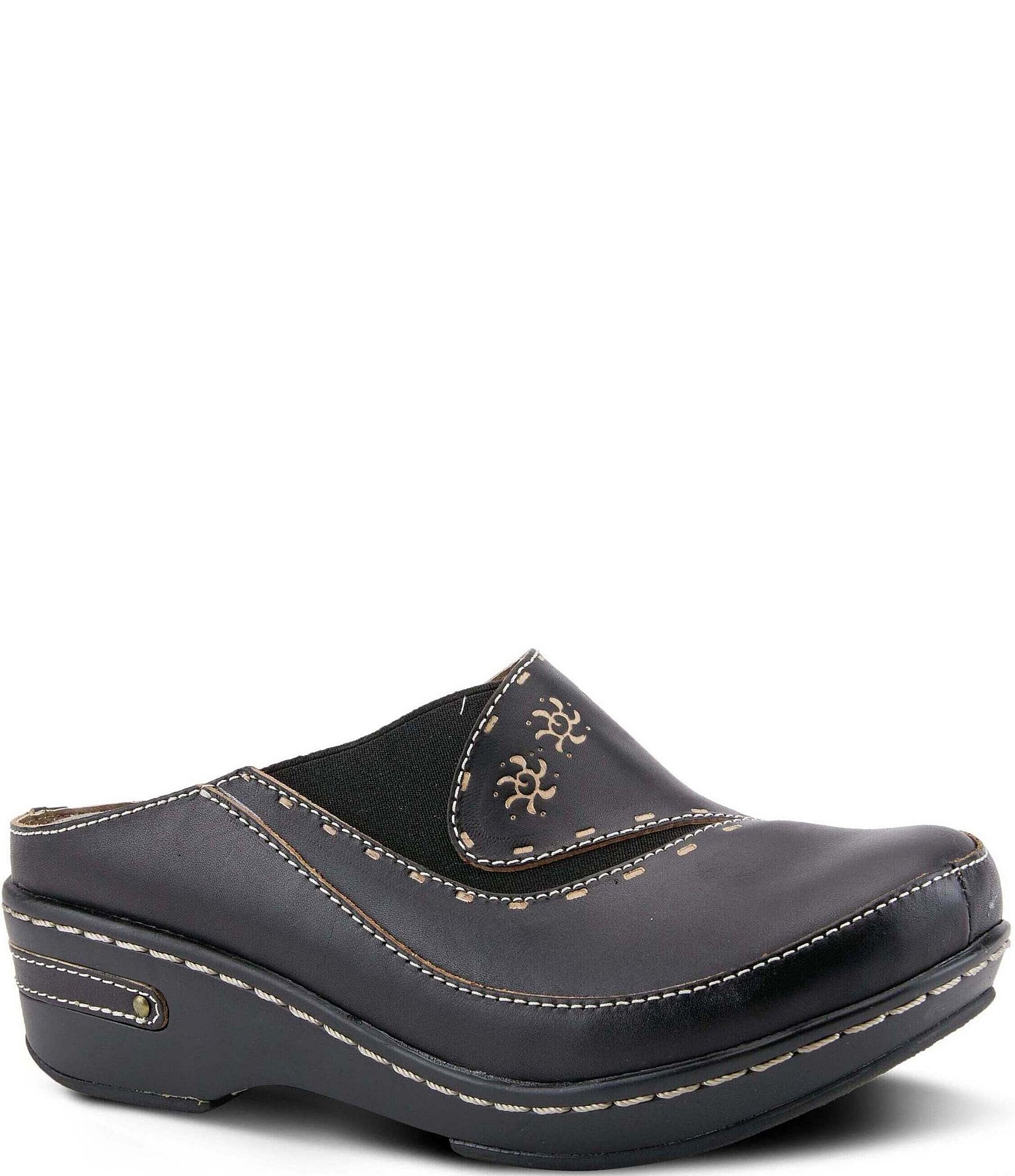 L'ARTISTE Chino-b Leather Mule Clogs