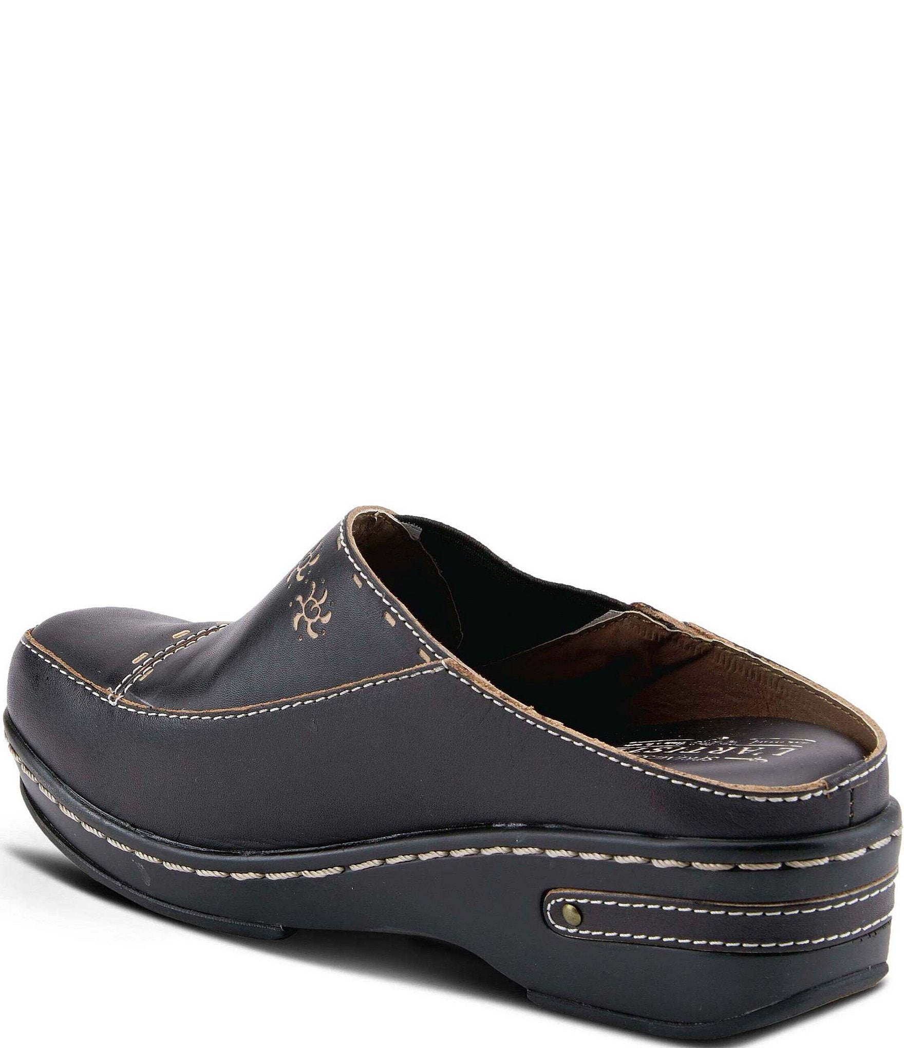 L'ARTISTE Chino-b Leather Mule Clogs