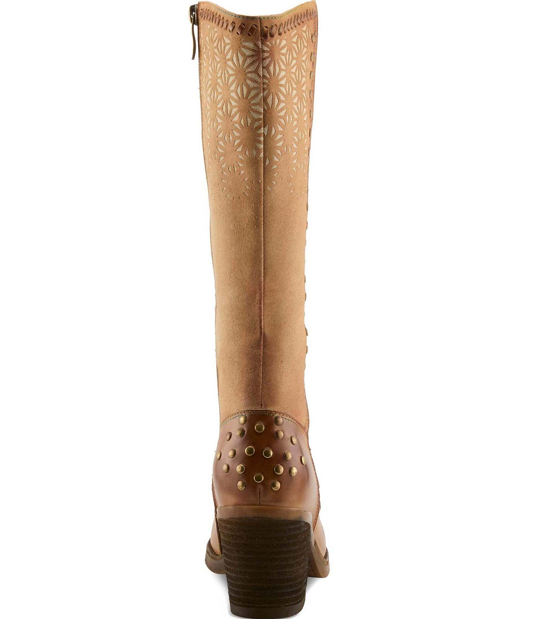 L'ARTISTE Empress Floral Printed Tall Leather Riding Boots