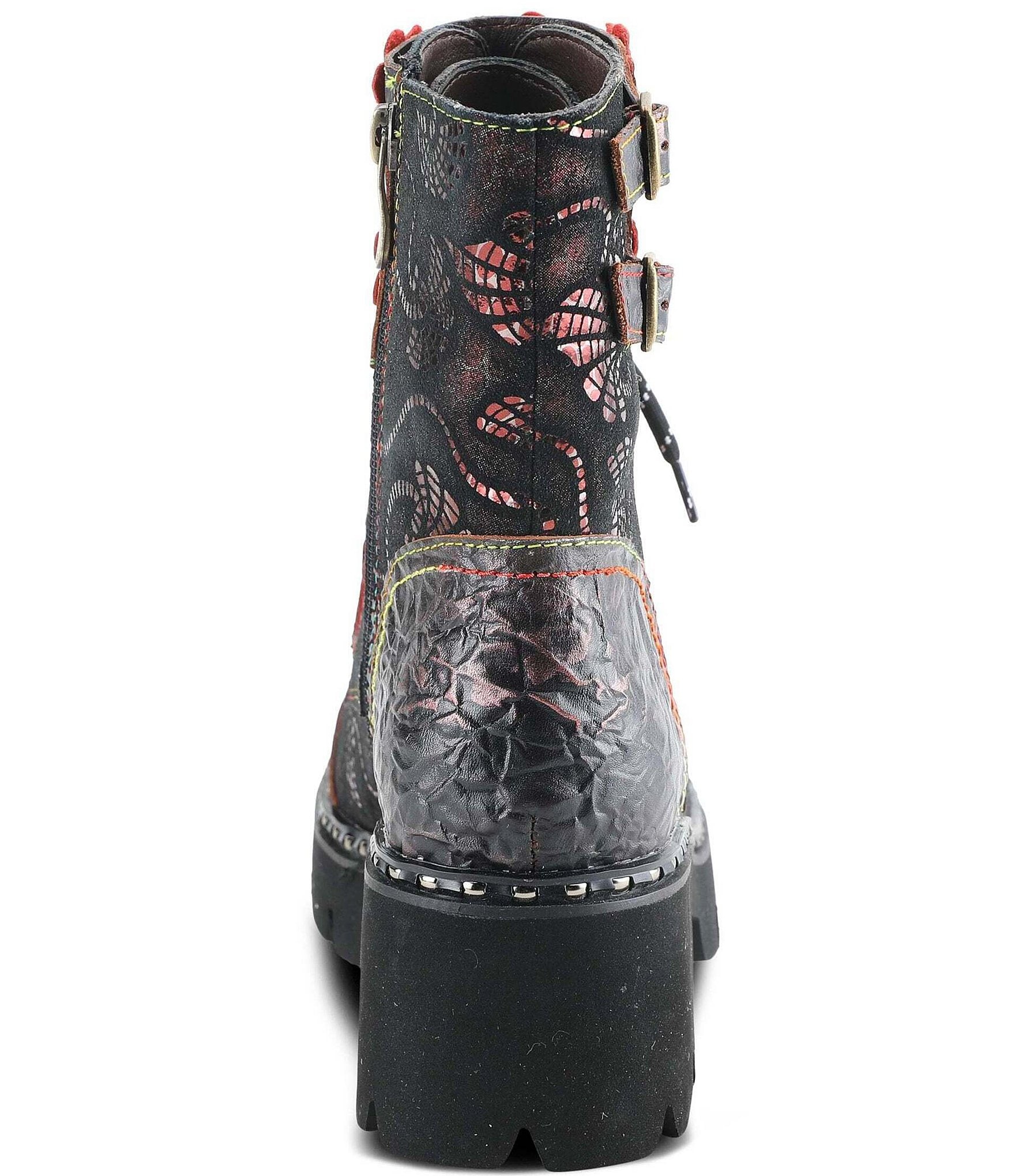 L'ARTISTE Limitless Hand Painted Leather Faux Fur Lined Booties