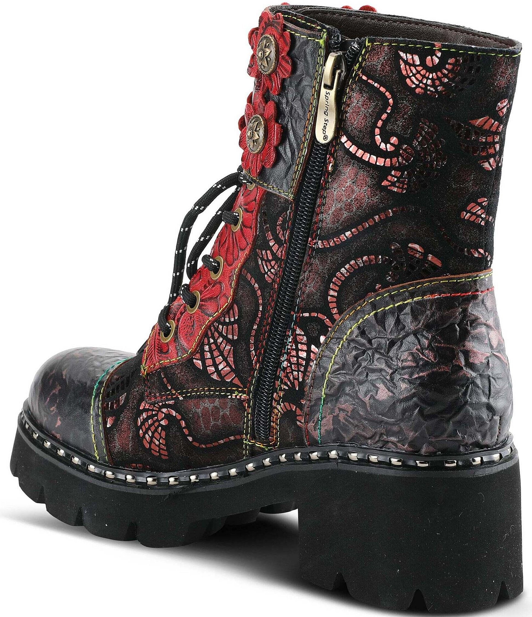 L'ARTISTE Limitless Hand Painted Leather Faux Fur Lined Booties