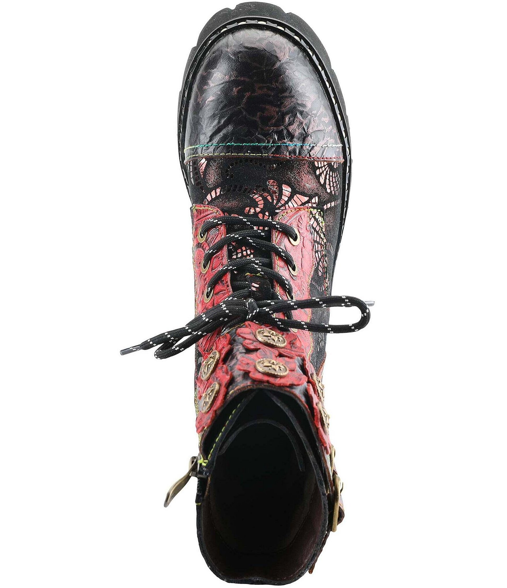 L'ARTISTE Limitless Hand Painted Leather Faux Fur Lined Booties