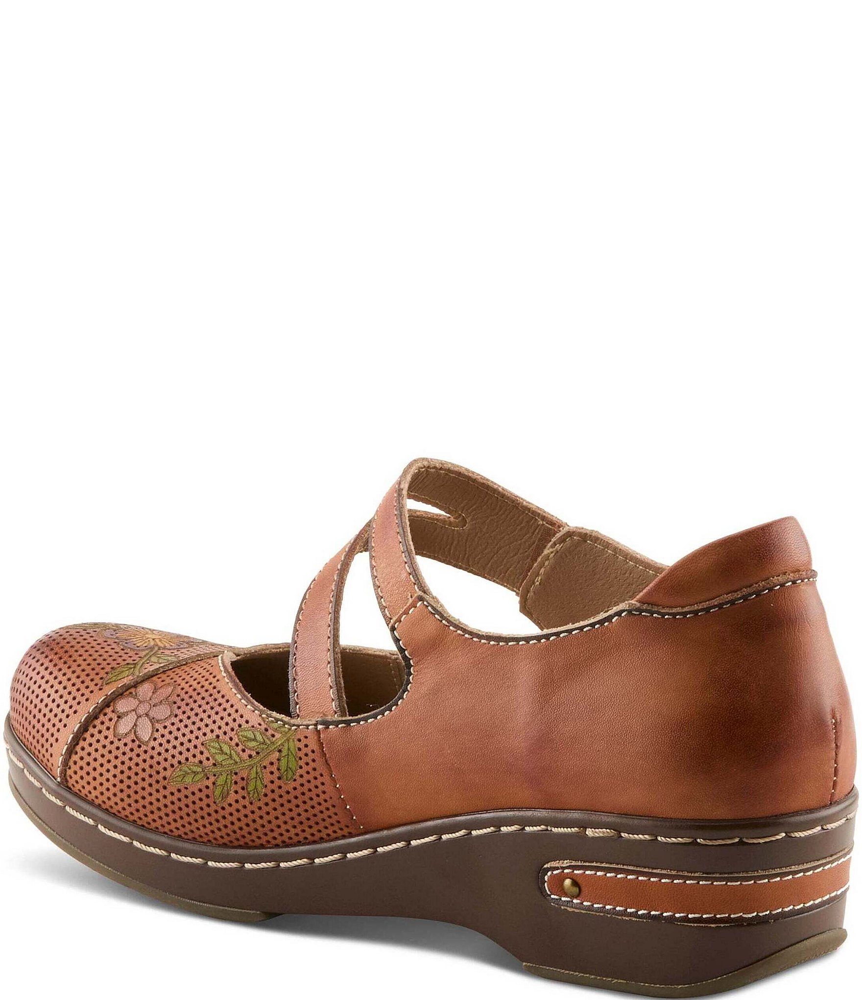 L'ARTISTE Mamataish Perforated Leather Mary Jane Clogs