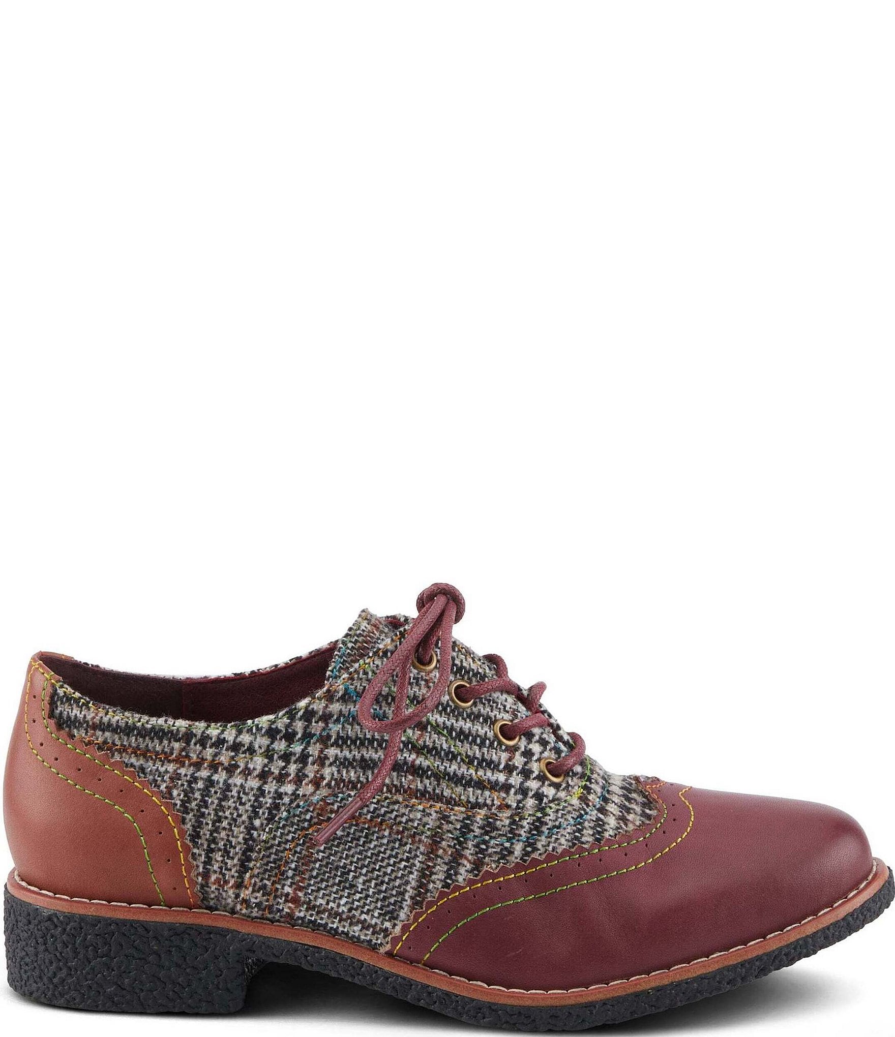 L'ARTISTE Muggiasti Plaid Brogue Oxfords