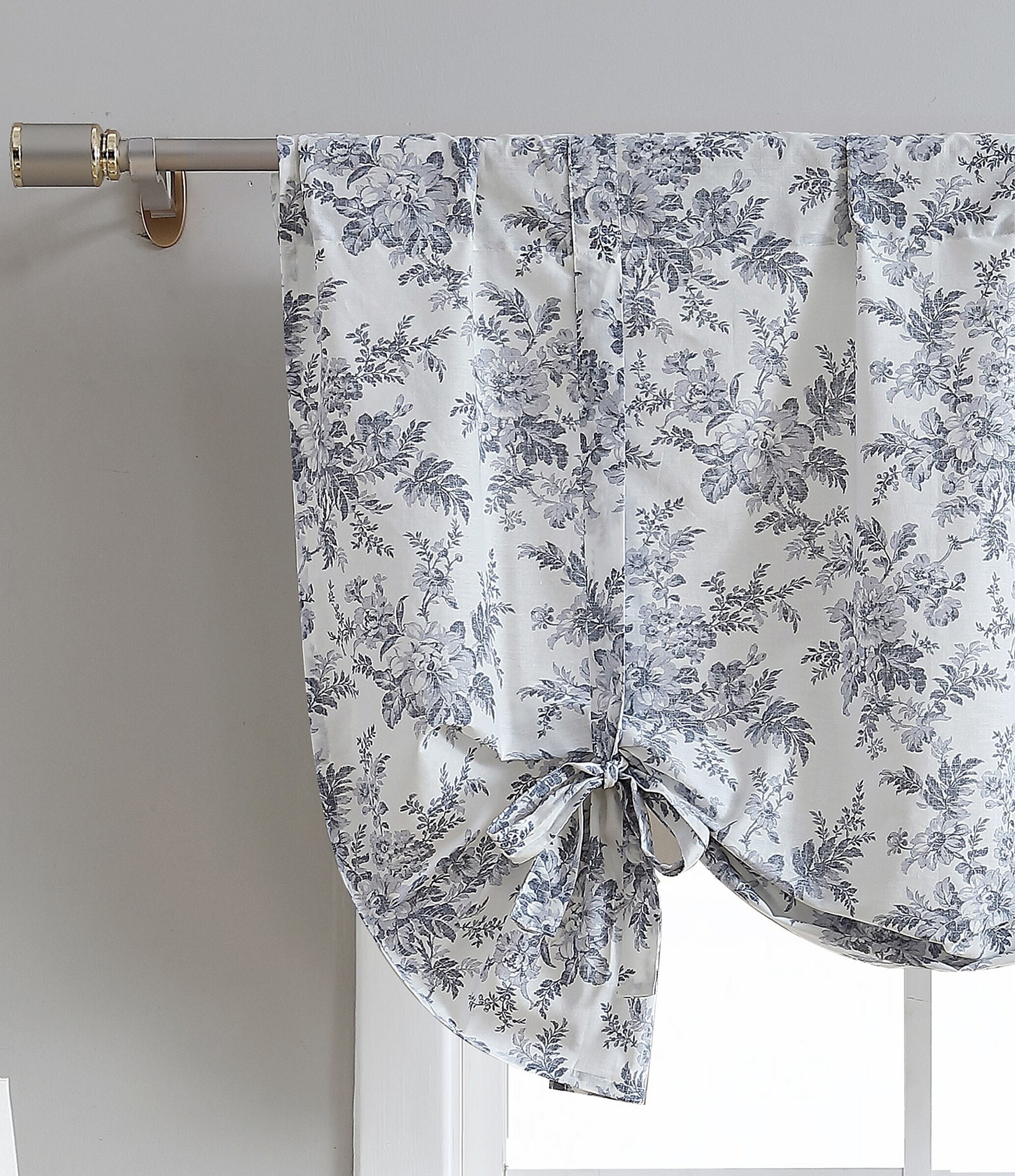 Laura Ashley Annalise Floral Tie Up Designer Window Valance