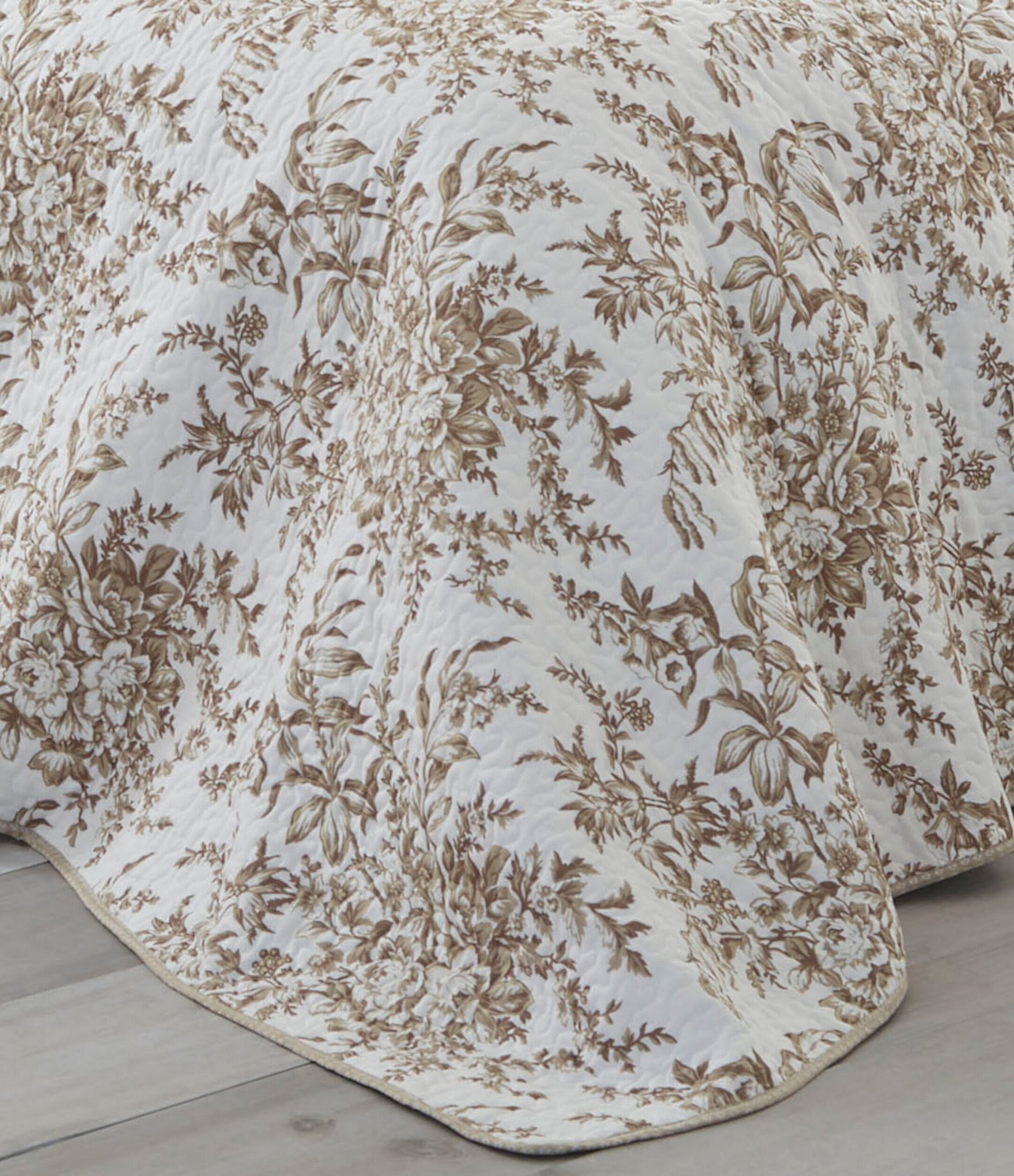 Laura Ashley Bedford Brown Floral Toile Quilt Mini Set