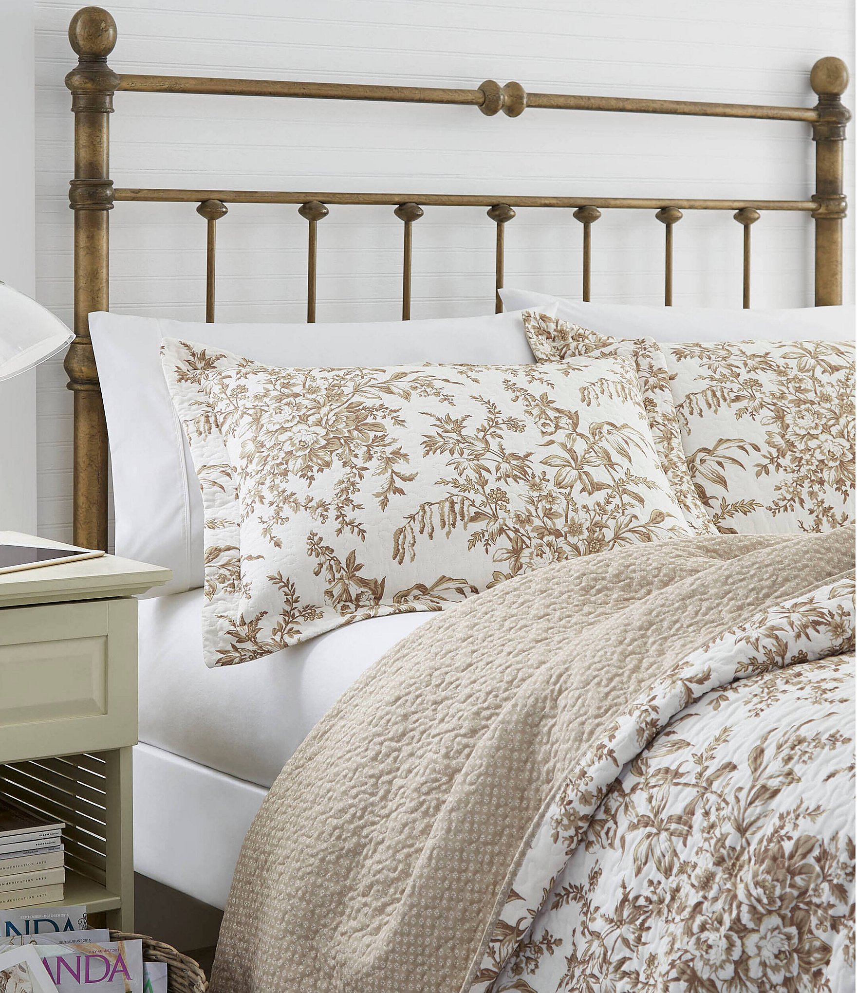 Laura Ashley Bedford Brown Floral Toile Quilt Mini Set