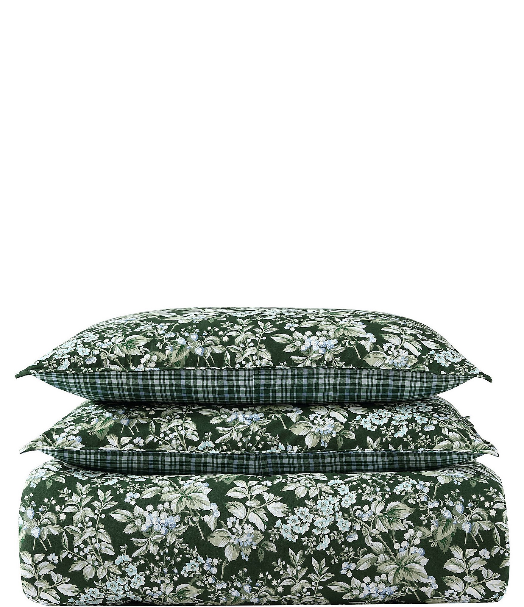 Laura Ashley Bramble Floral Green 7-Piece Reversible Comforter Bonus Set