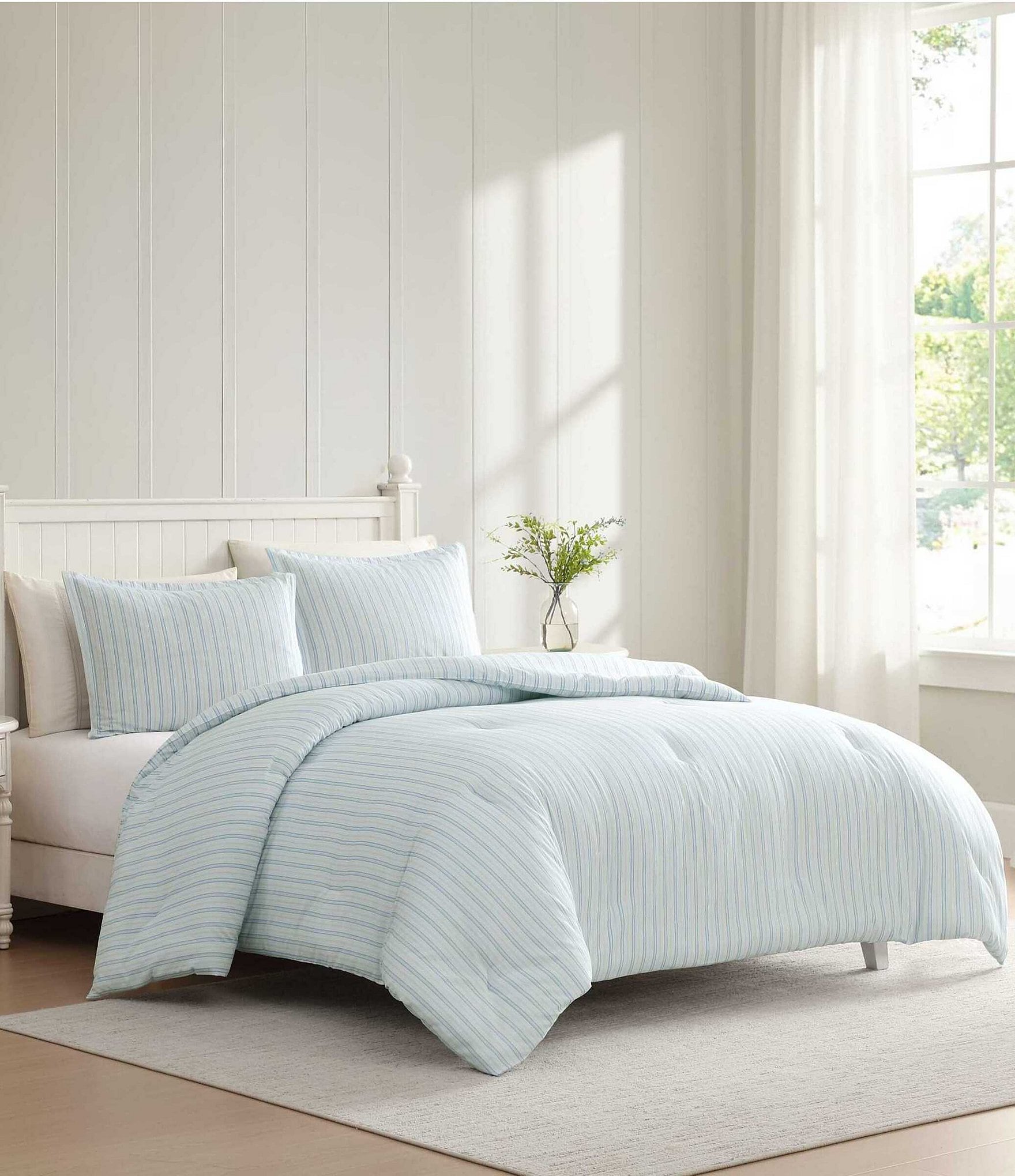 Laura Ashley Dilly Dally Stripe Cotton Comforter Mini Set