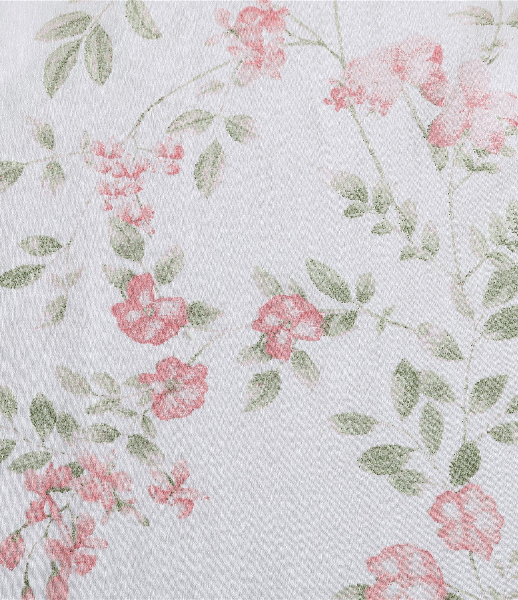 Laura Ashley Fawna Blush Floral Tier Ruffled Window Valance