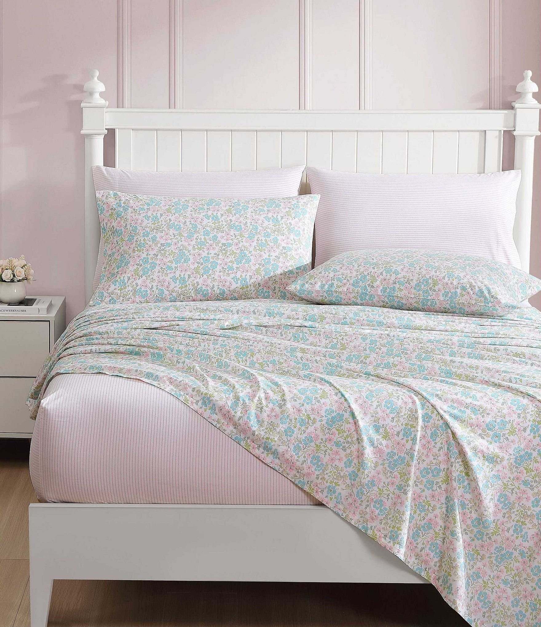 Laura Ashley Jaynie Mixed Print Cotton 6-Piece Sheet Set