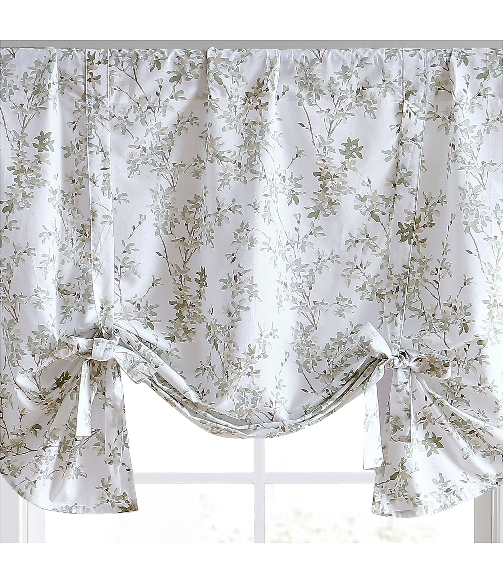 Laura Ashley Lindy Leaf Vine Motif Tie Up Designer Valance