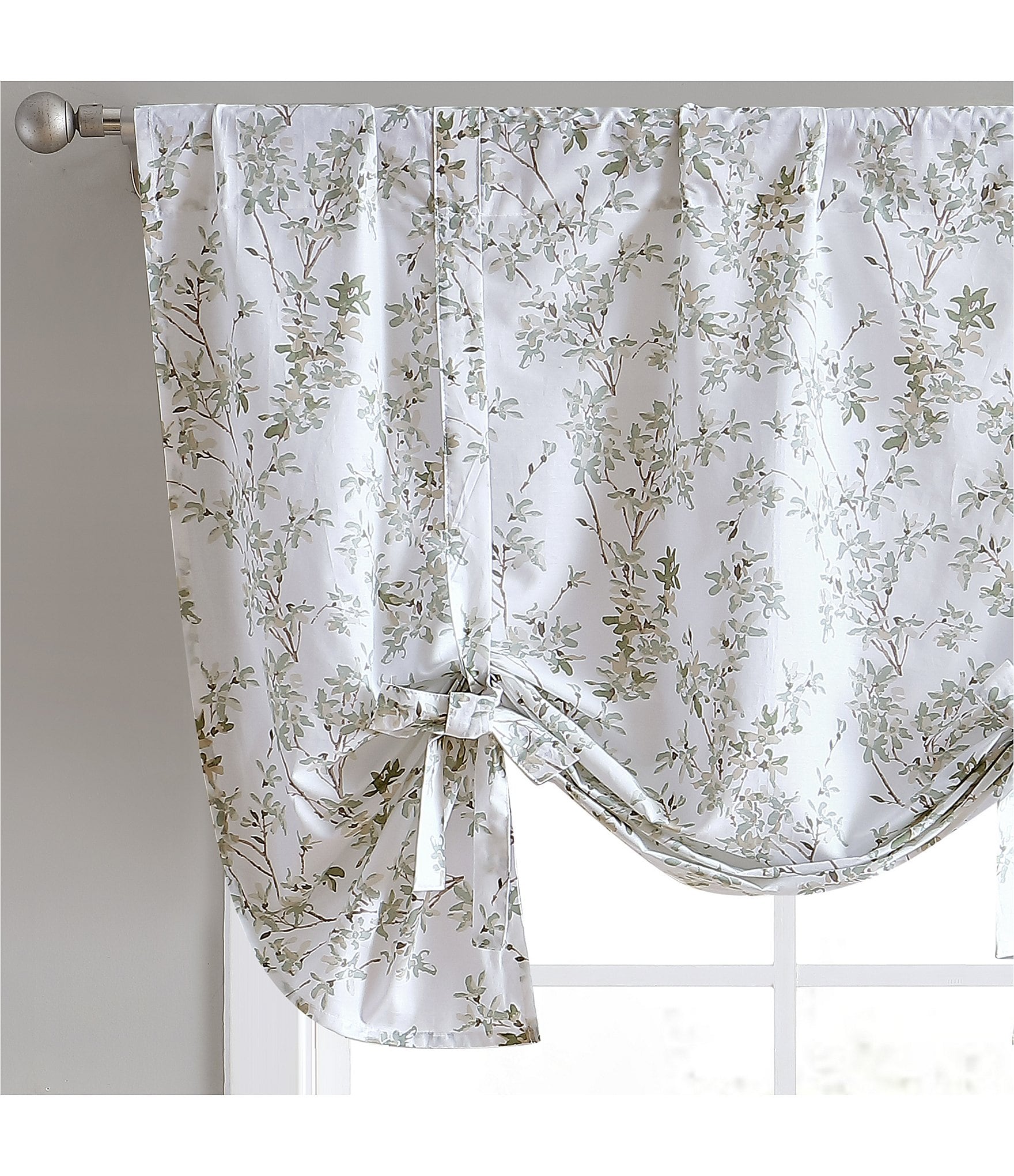 Laura Ashley Lindy Leaf Vine Motif Tie Up Designer Valance