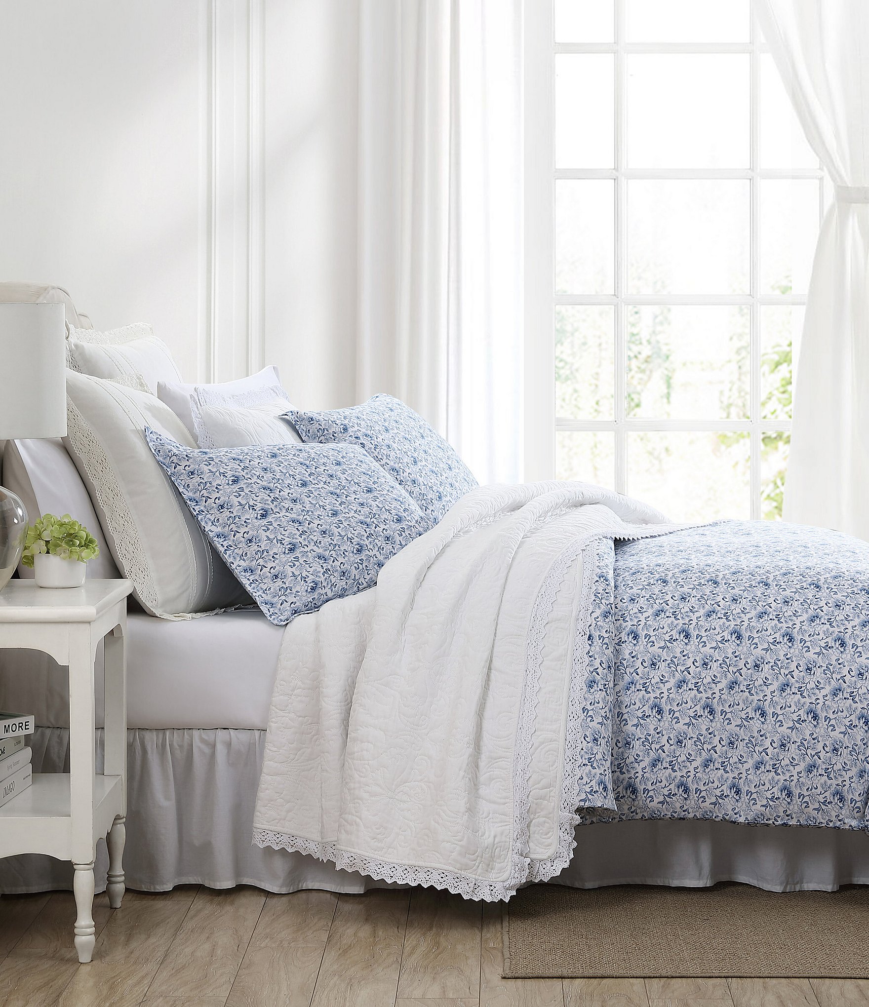 Laura Ashley Lorelei Indigo Sateen Duvet Cover Mini Set