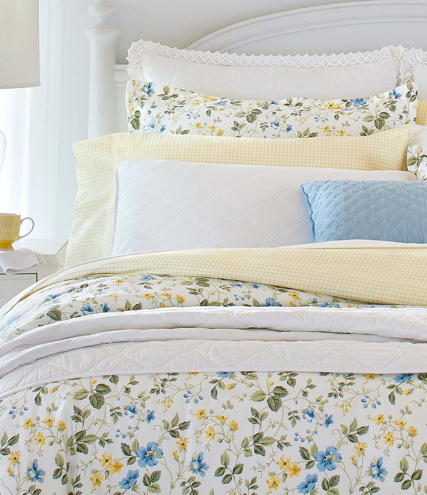 Laura Ashley Meadow Floral Blue Duvet Cover Mini Set