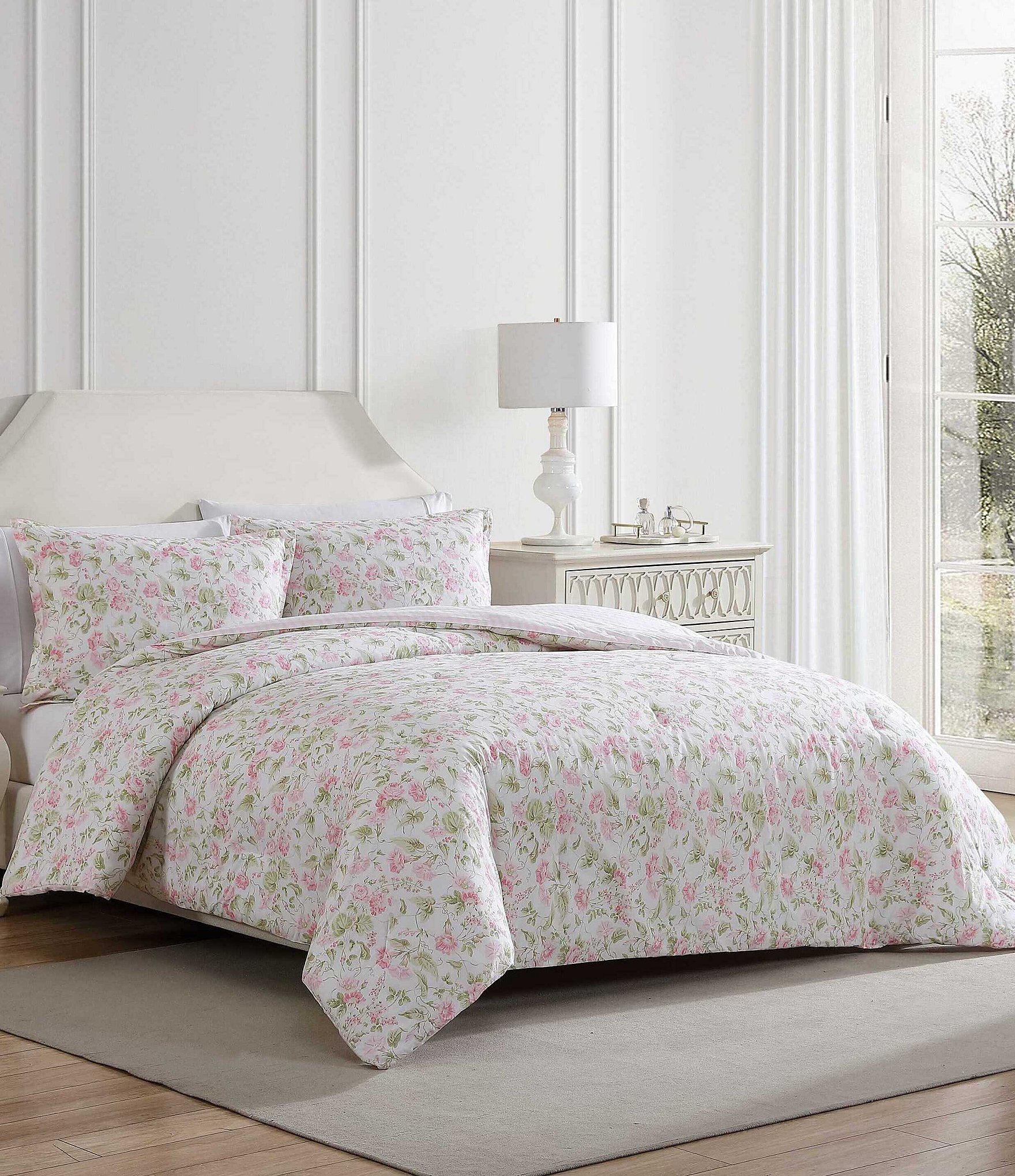 Laura Ashley Morning Gloria Cotton Reversible Mini Comforter Set