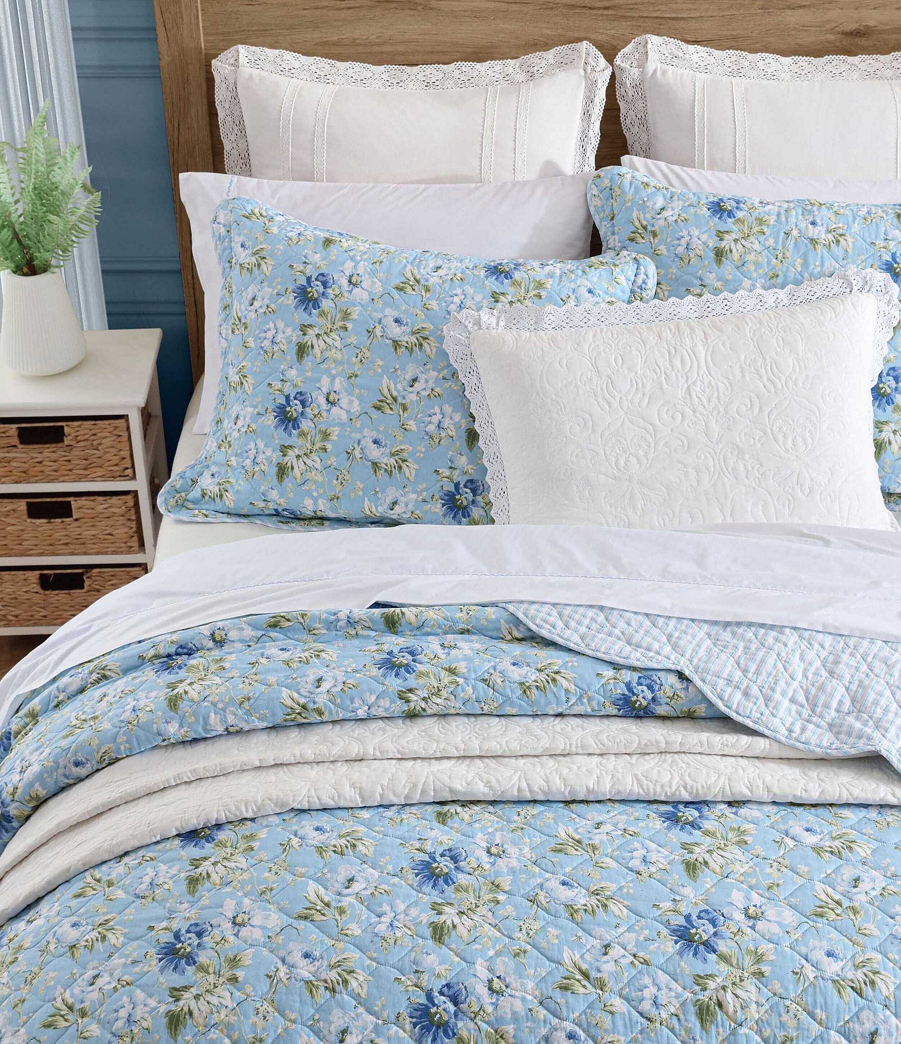 Laura Ashley Peony Garden Reversible Mini Quilt Set