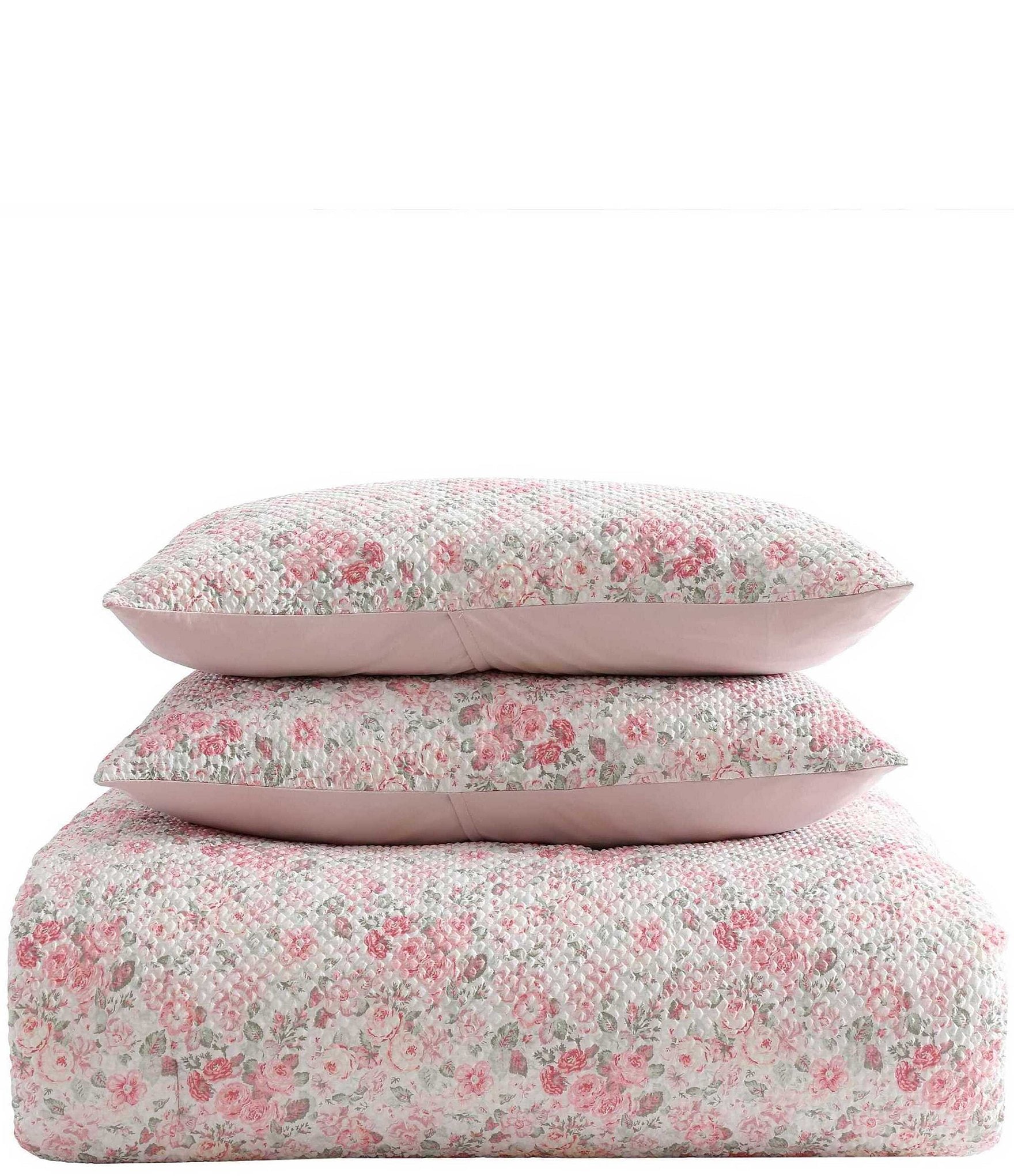 Laura Ashley Quartet Microfiber Reversible Pink Bed in a Bag Set