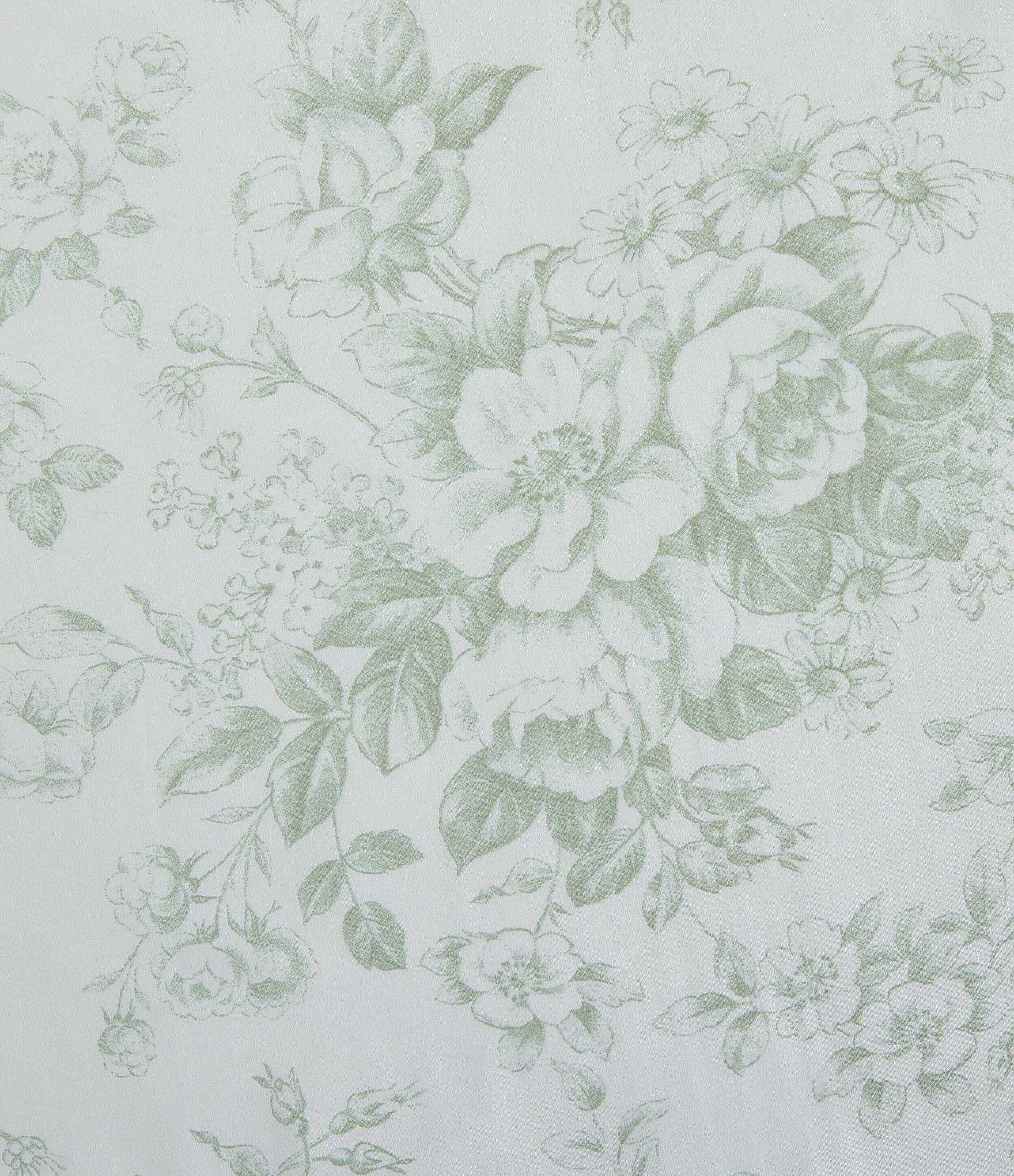 Laura Ashley Toile Delight Green Cotton Percale Sheet Set
