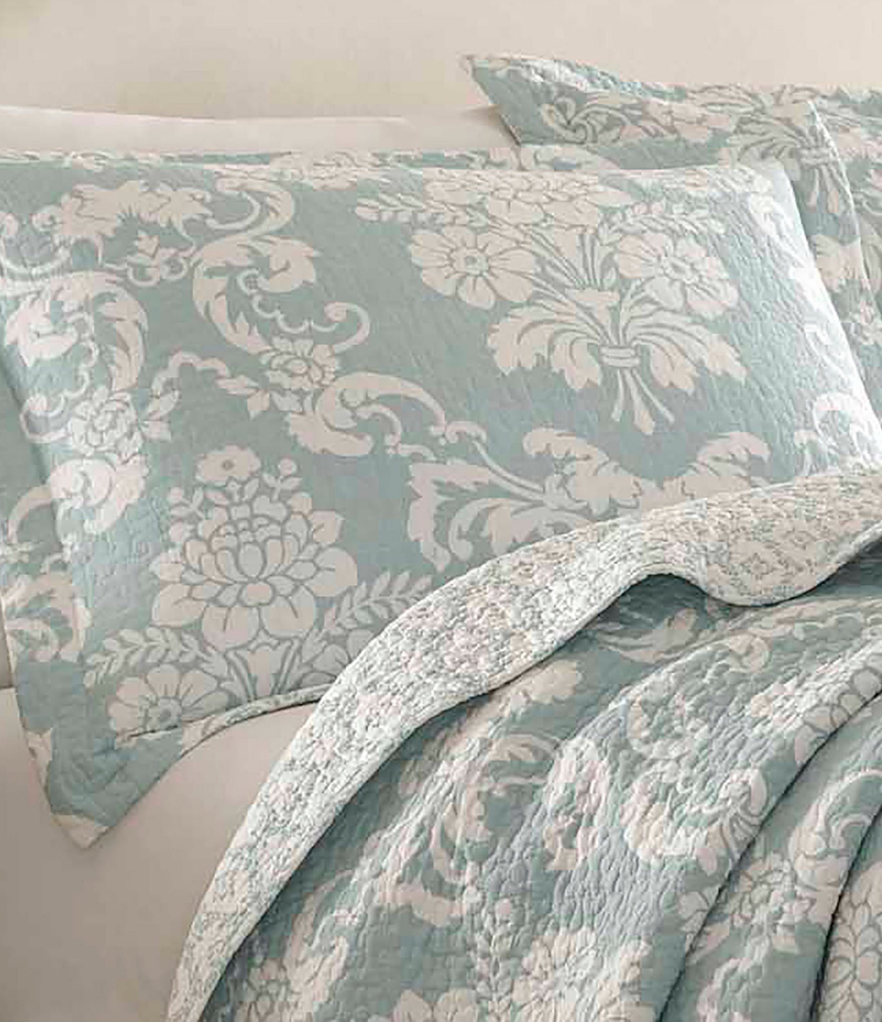 Laura Ashley Venetia Damask Floral Quilt Mini Set