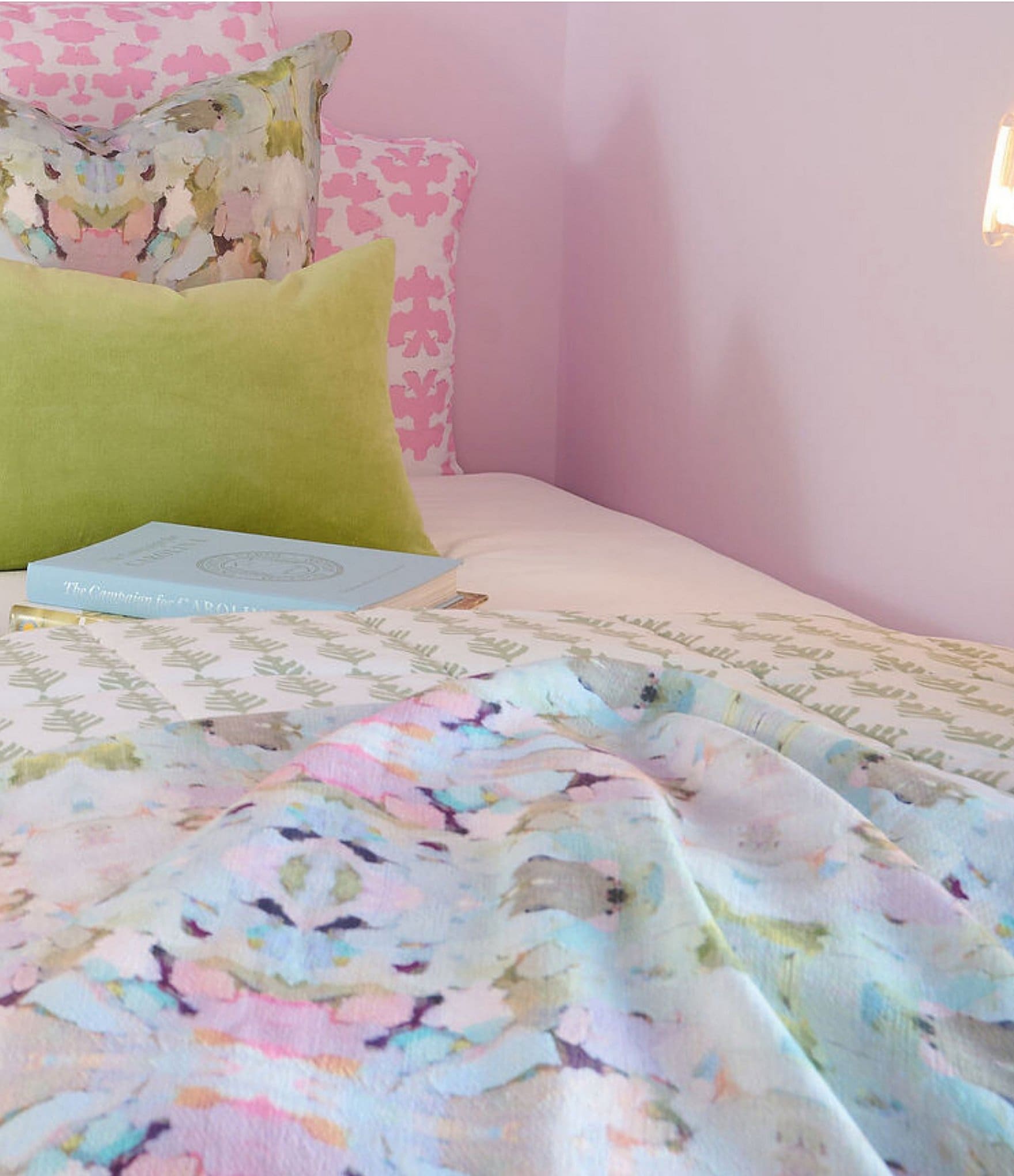 Laura Park Martini Olives Fringe Trim Throw Blanket