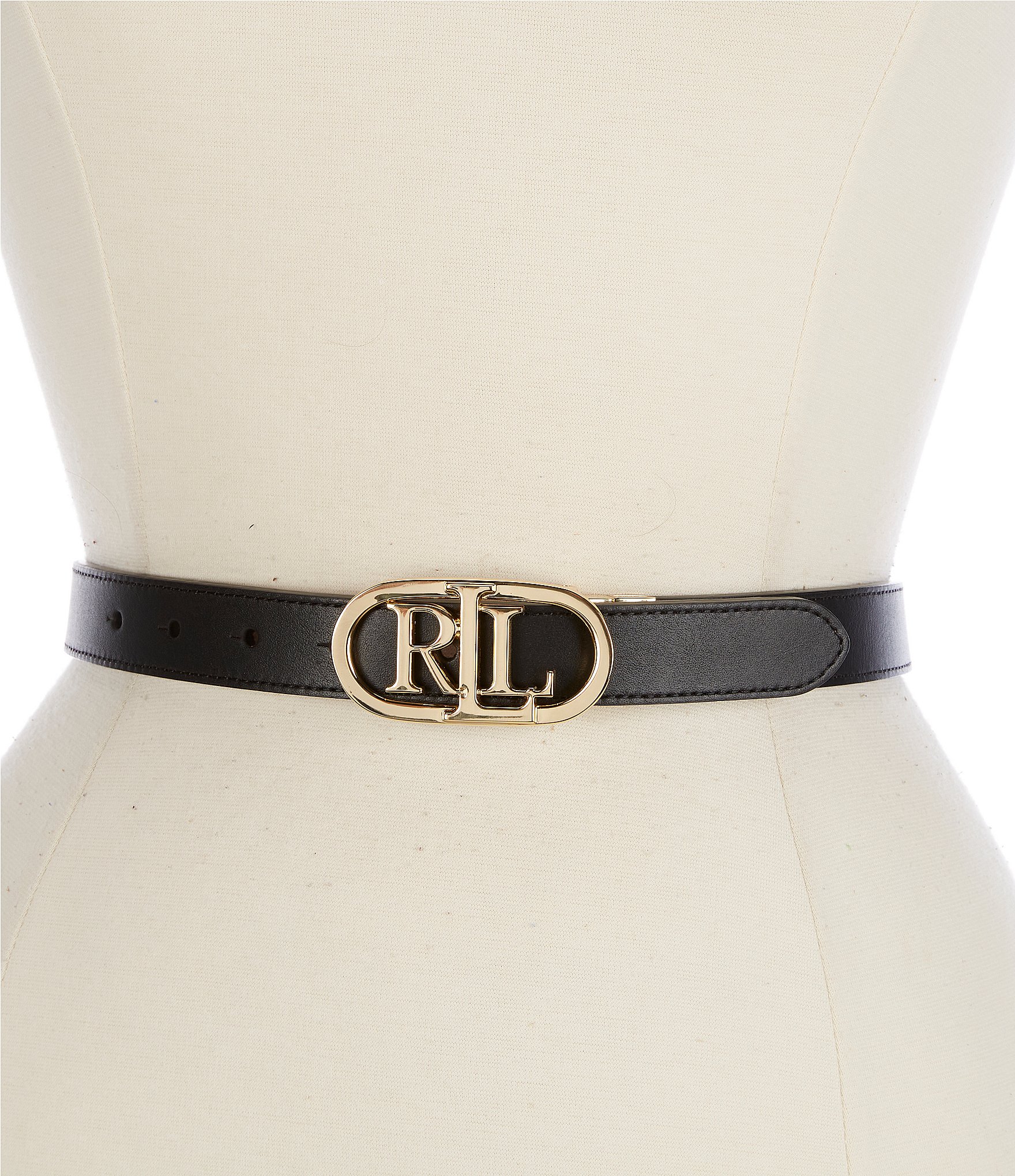 Lauren Ralph Lauren Women's Reversible Leather Skinny Belt