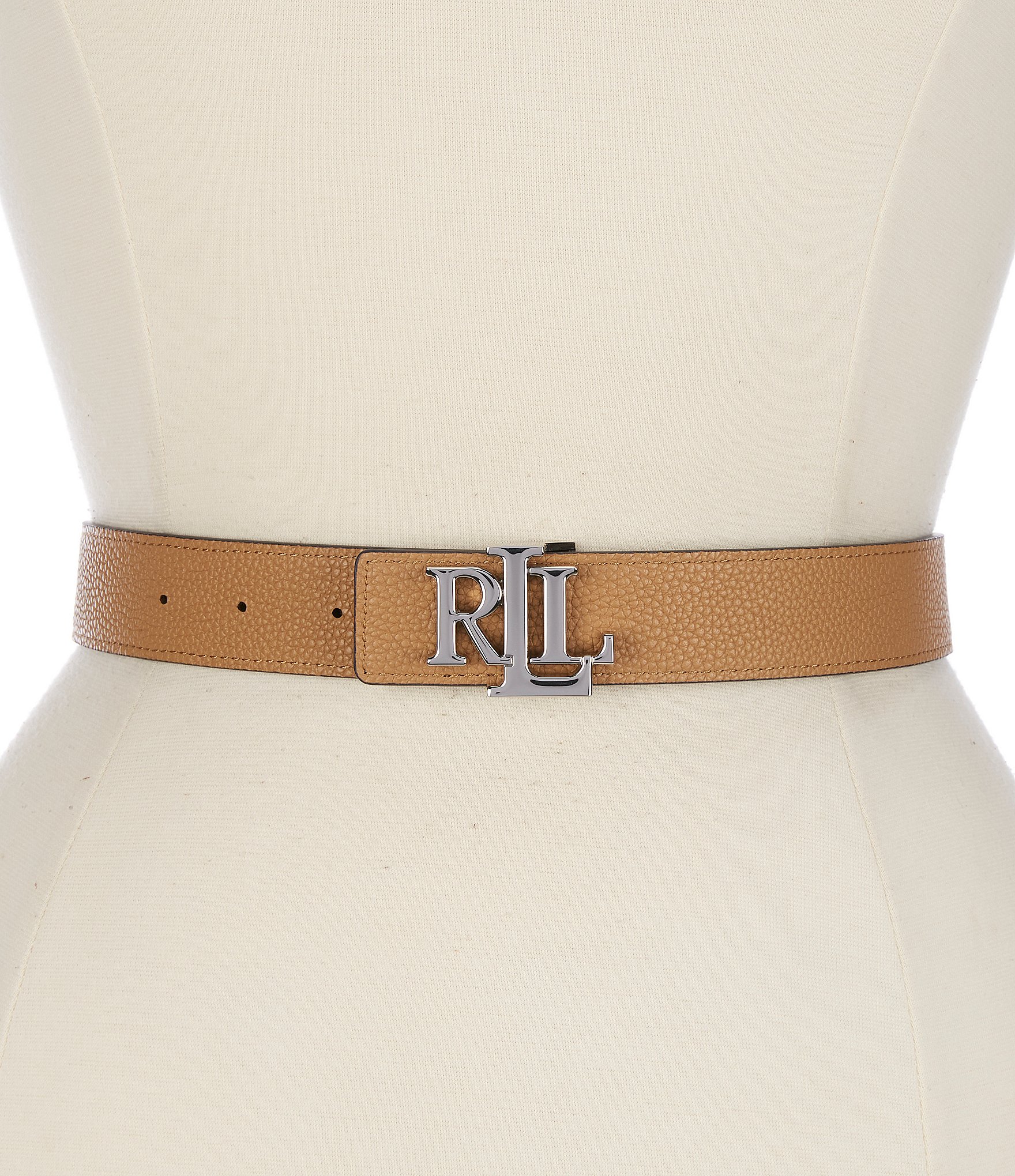 Lauren Ralph Lauren 1#double; Logo Reversible Pebbled Leather Belt