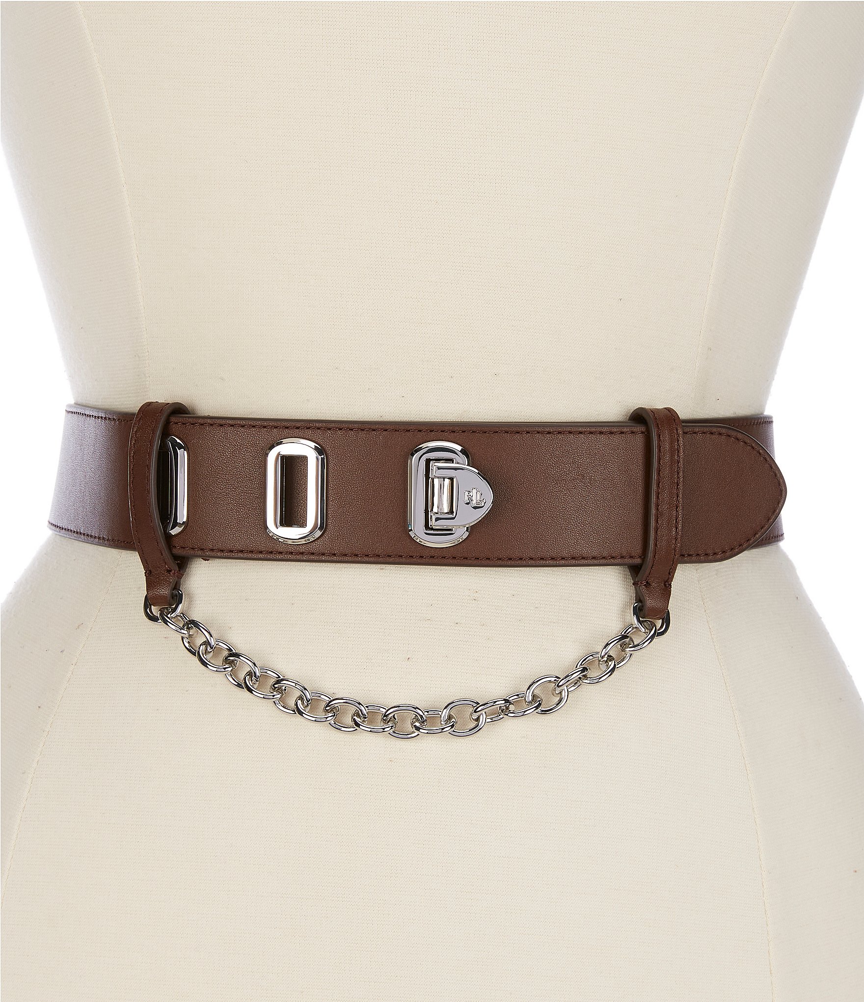 Lauren Ralph Lauren 1.5#double; Flip-Lock Wide Leather Belt