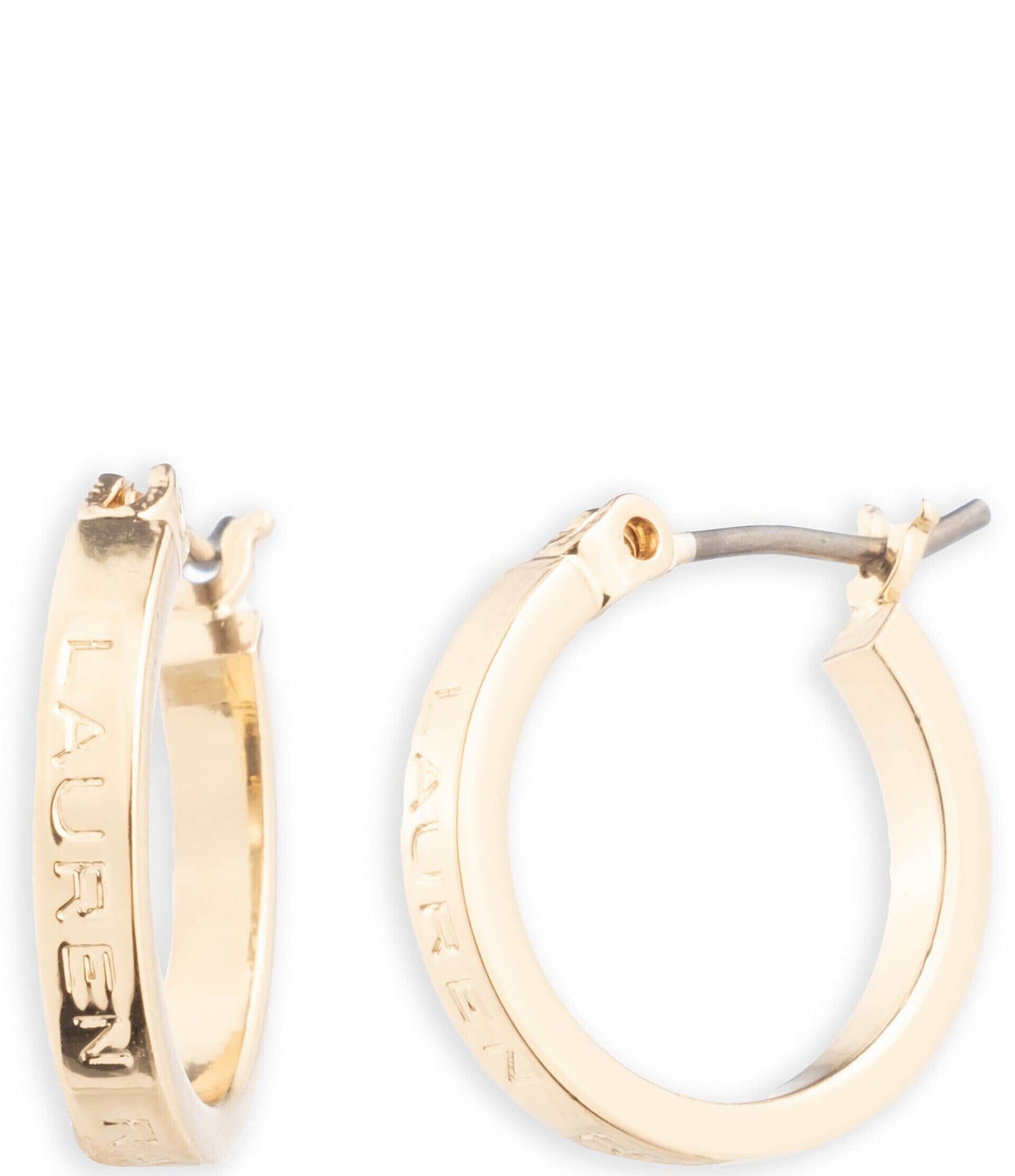 Lauren Ralph Lauren 15mm Logo Hoop Earrings