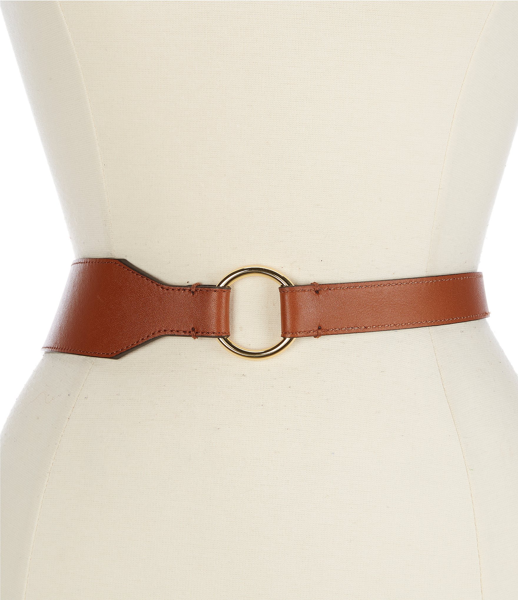 Lauren Ralph Lauren 2#double; Tri-Strap O-Ring Leather Belt