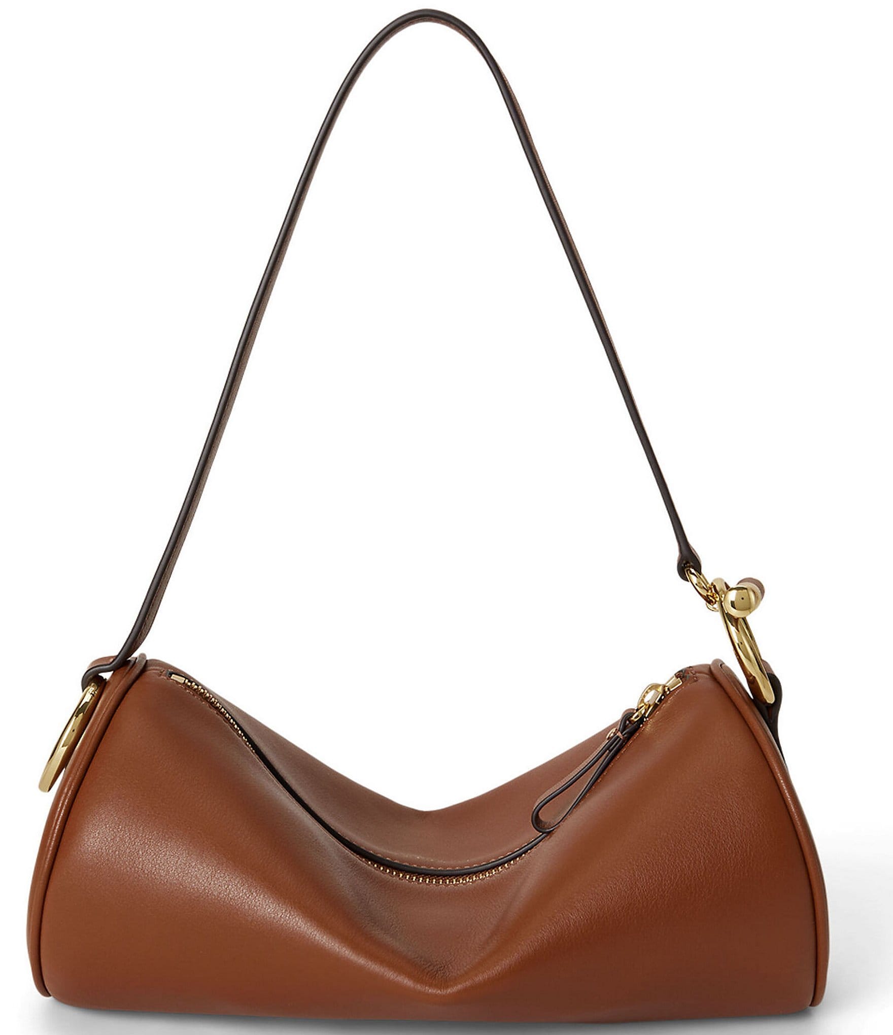 Lauren Ralph Lauren Blaike Nappa Leather Medium East West Barrel Shoulder Bag