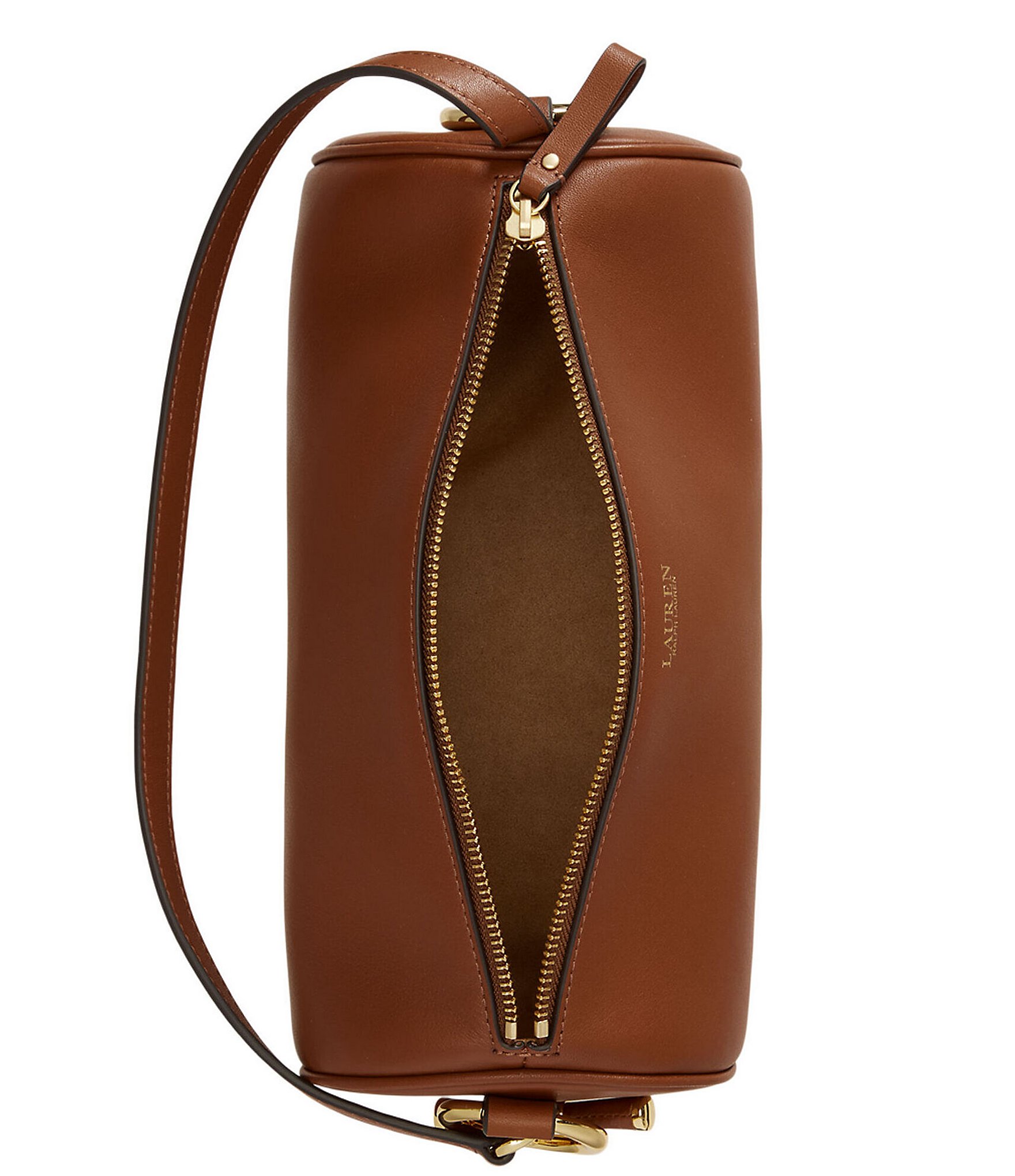 Lauren Ralph Lauren Blaike Nappa Leather Medium East West Barrel Shoulder Bag