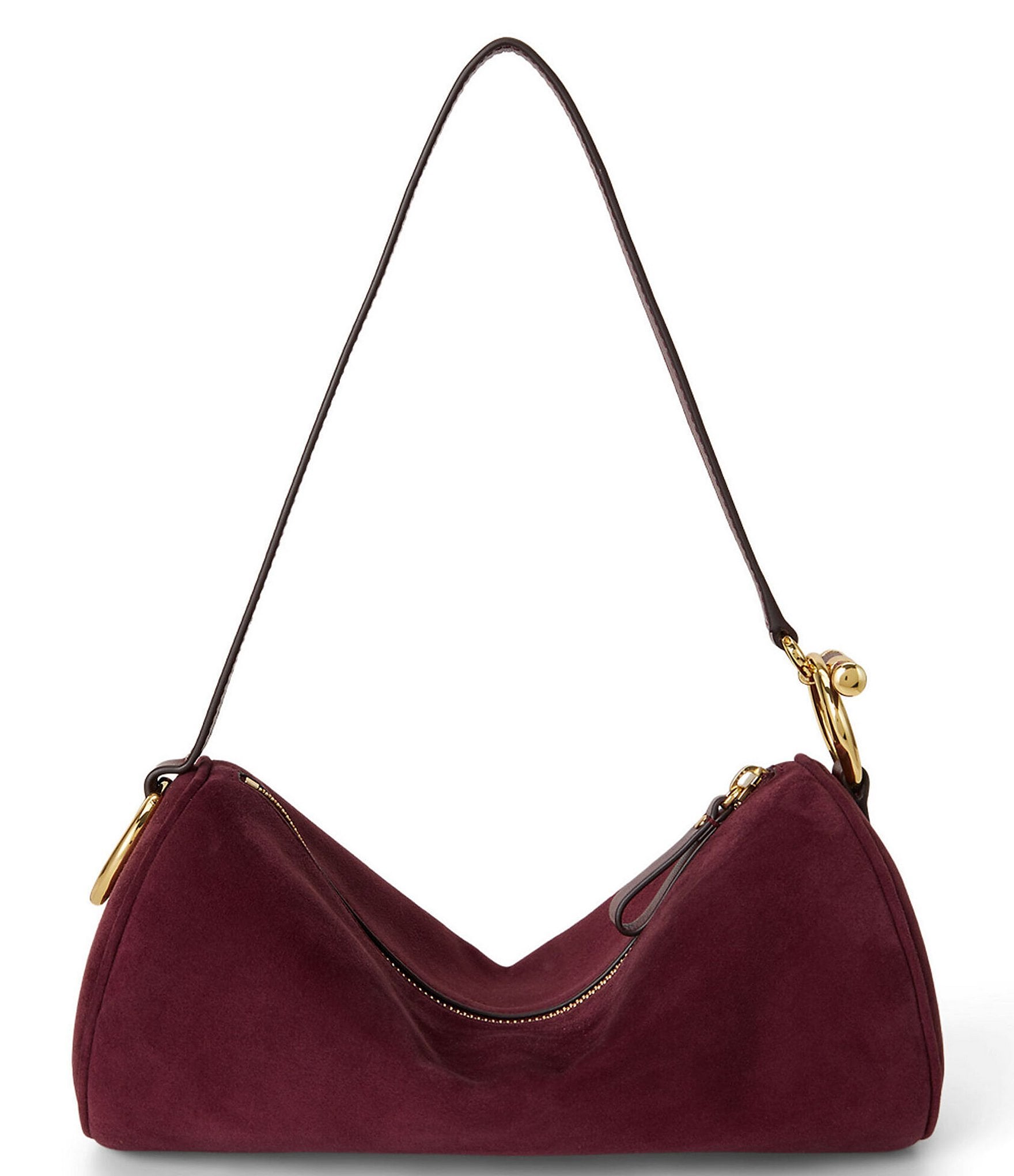 Lauren Ralph Lauren Blaike Sheep Suede Medium Barrel Shoulder Bag
