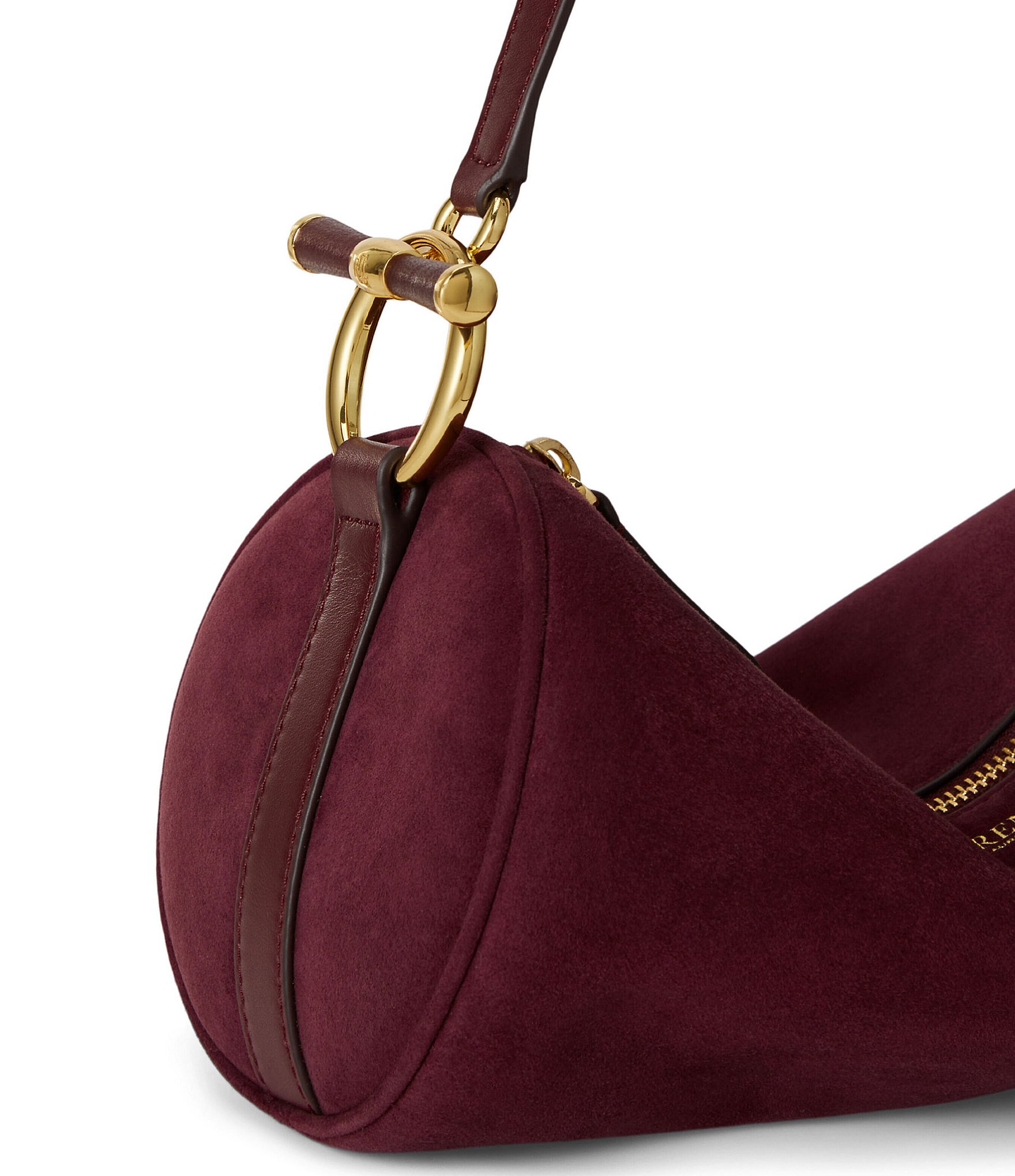 Lauren Ralph Lauren Blaike Sheep Suede Medium Barrel Shoulder Bag