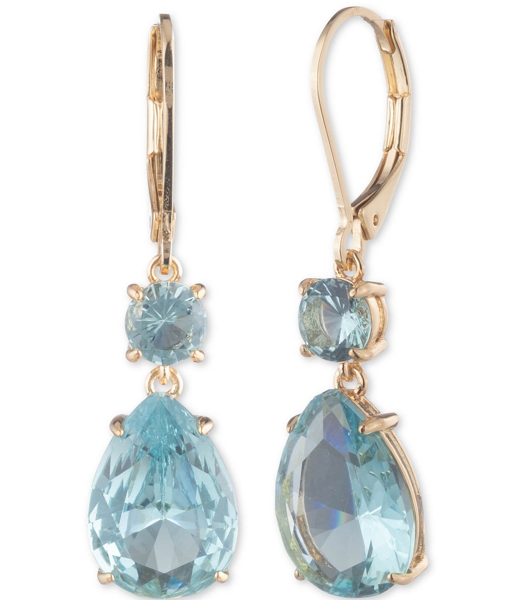 Lauren Ralph Lauren Blue Multi Stone Double Teardrop Earrings | Dillard's