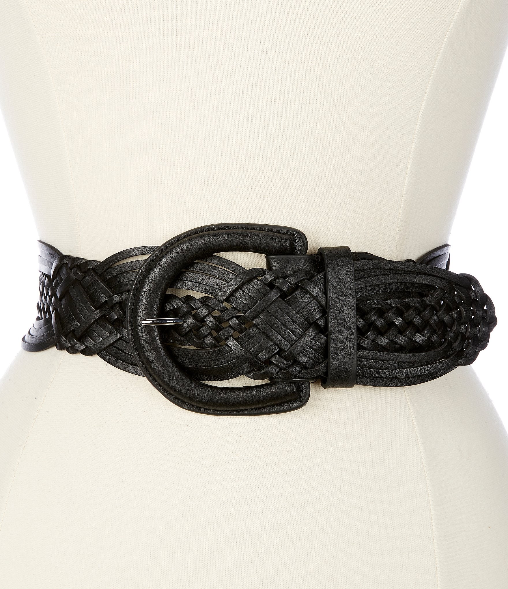 Lauren Ralph Lauren Braided Leather Wide Belt