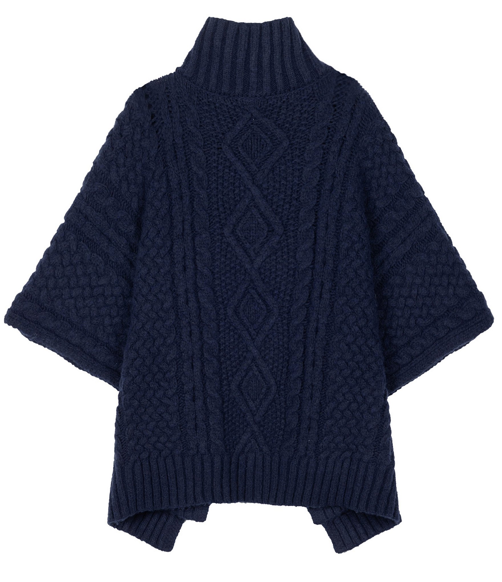 Lauren Ralph Lauren Button Turtleneck Poncho