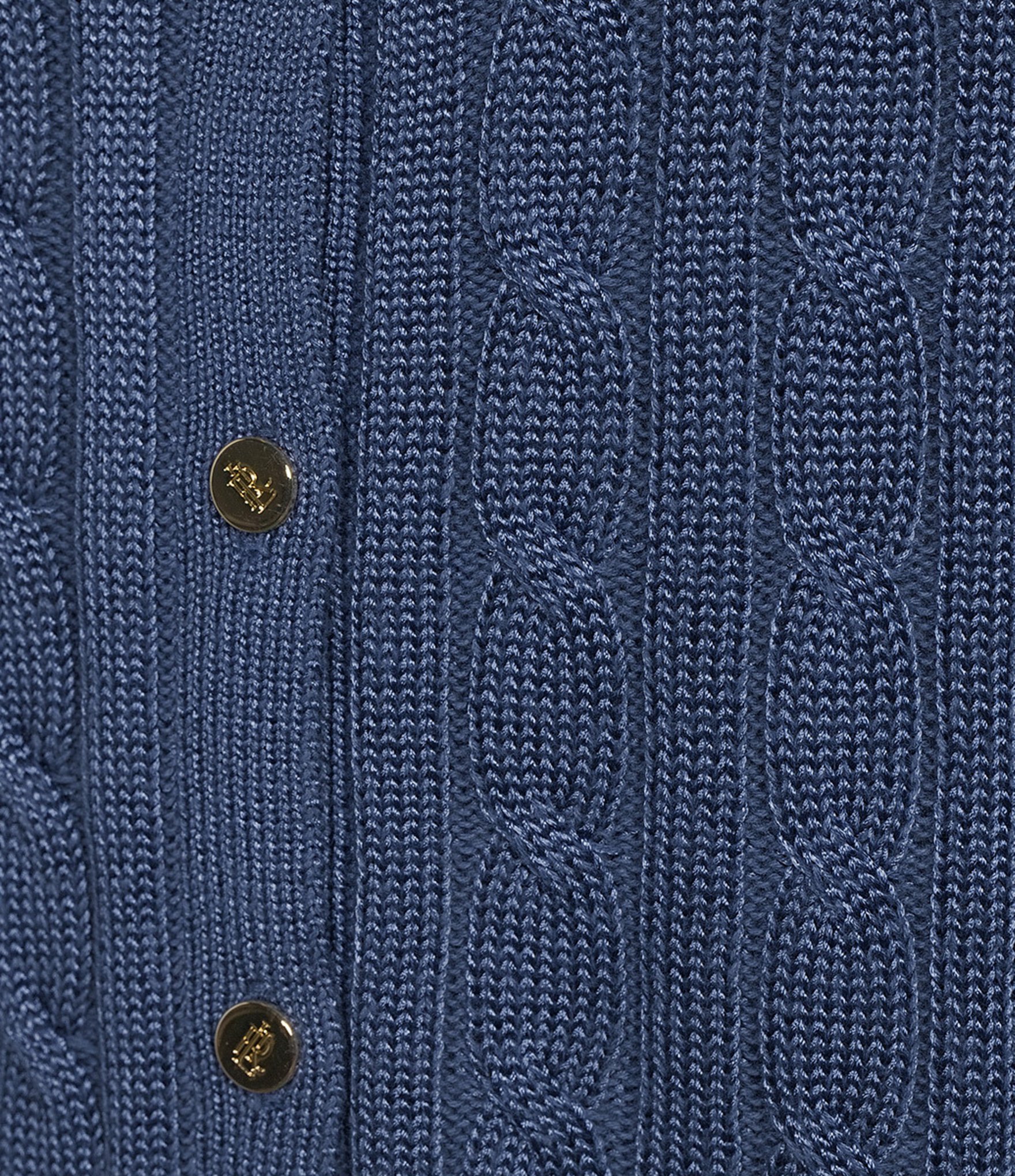 Lauren Ralph Lauren Petite Size Cable Knit Crew Neck Long Sleeve Button Front Cardigan