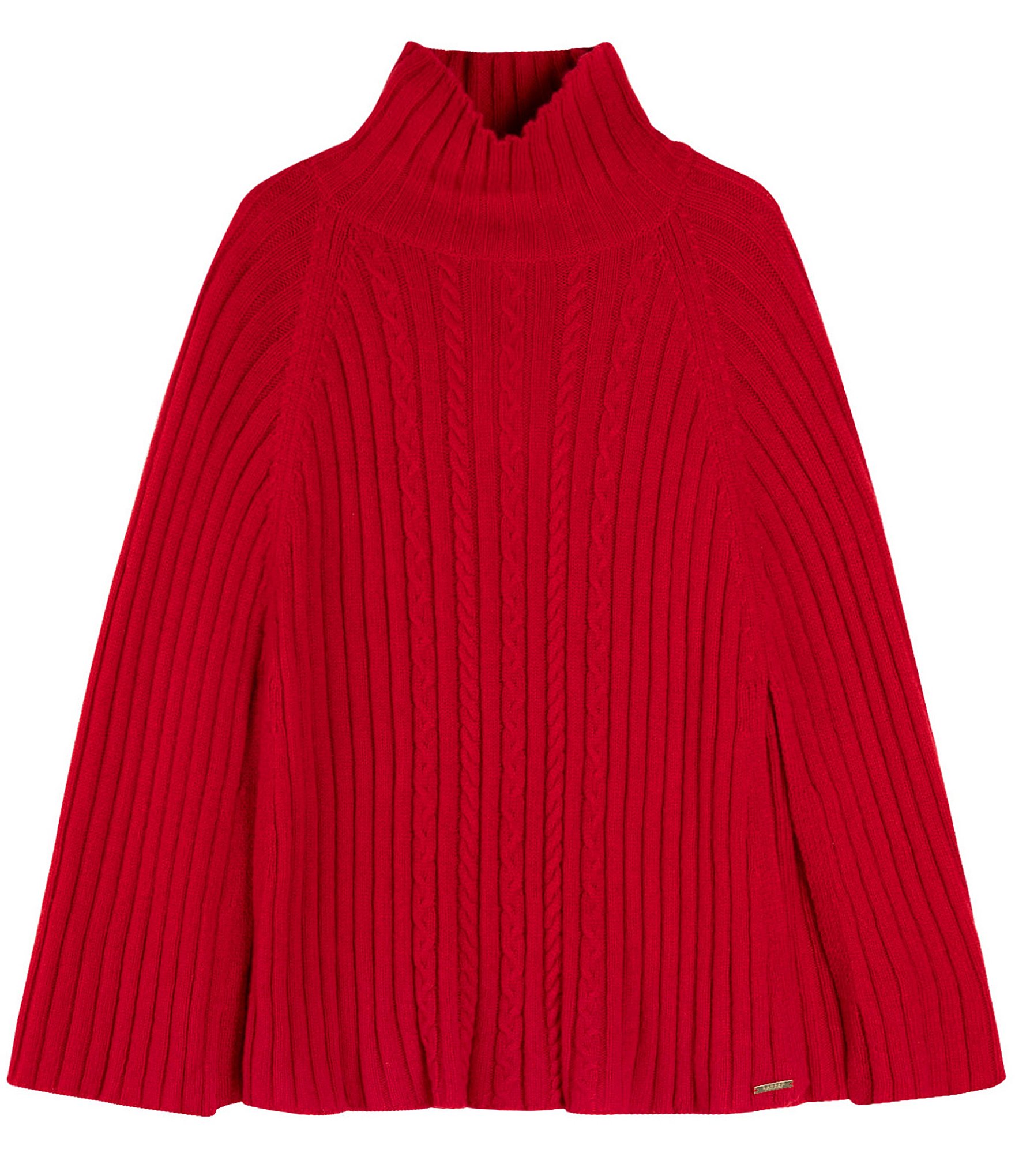 Lauren Ralph Lauren Cable Knit Mock Neck Cape