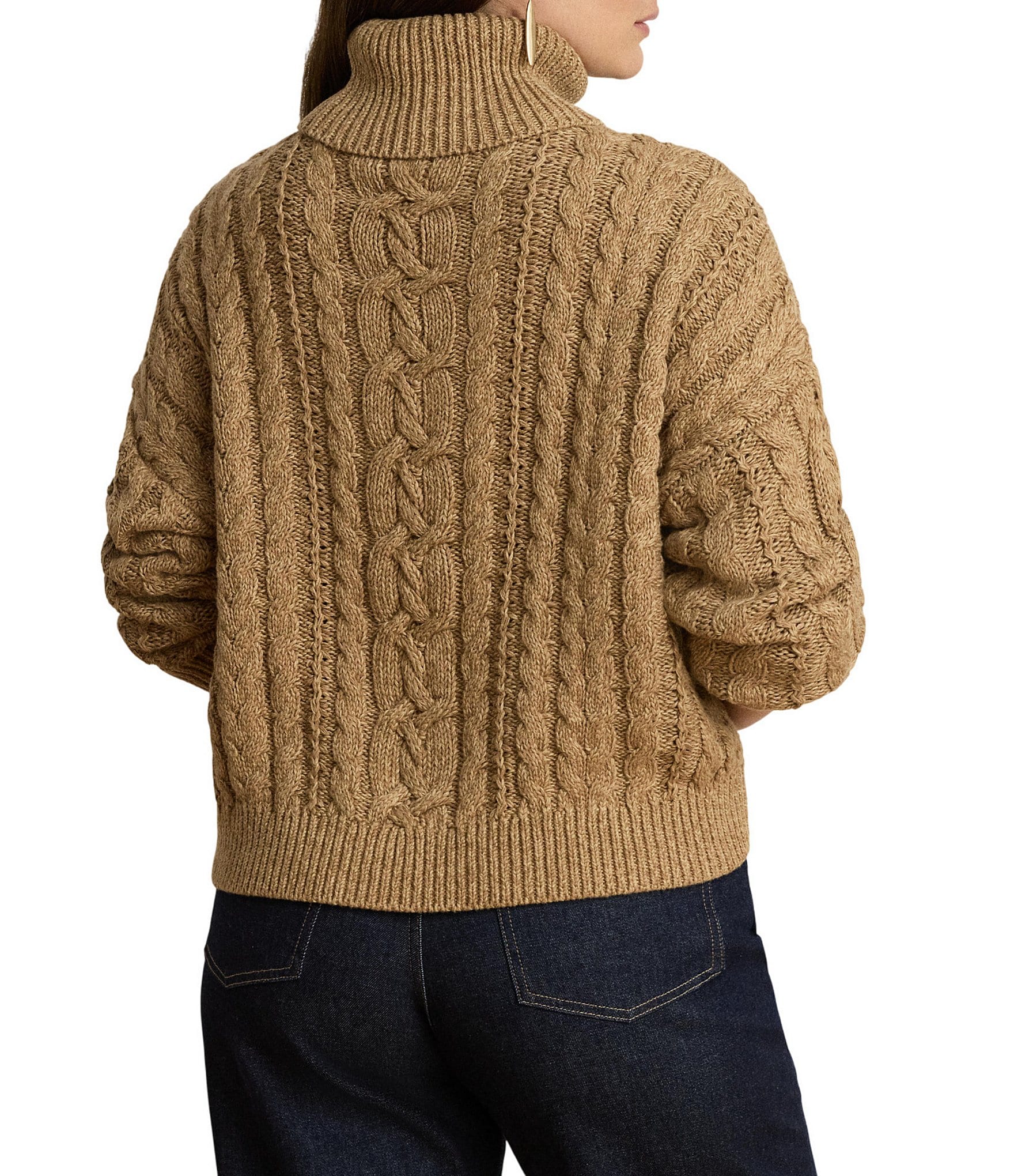 Lauren Ralph Lauren Cable Knit Turtle Neck Long Sleeve Sweater