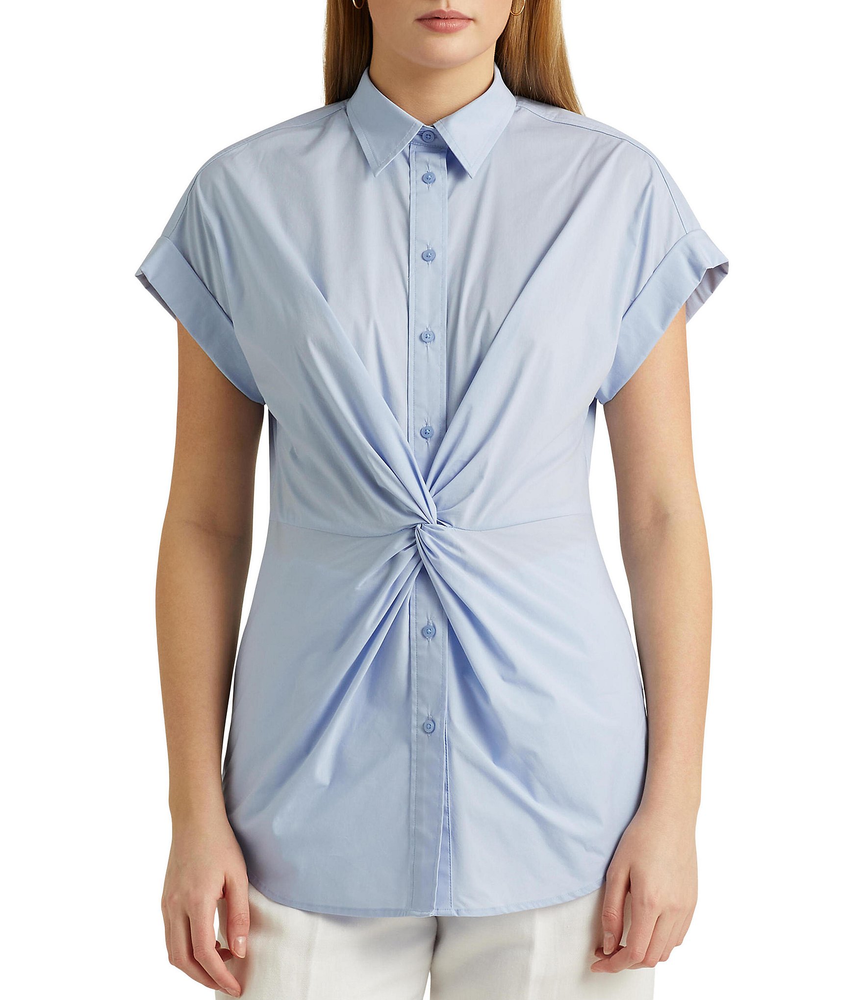 Lauren Ralph Lauren Collared Short Sleeve Button Front Shirt
