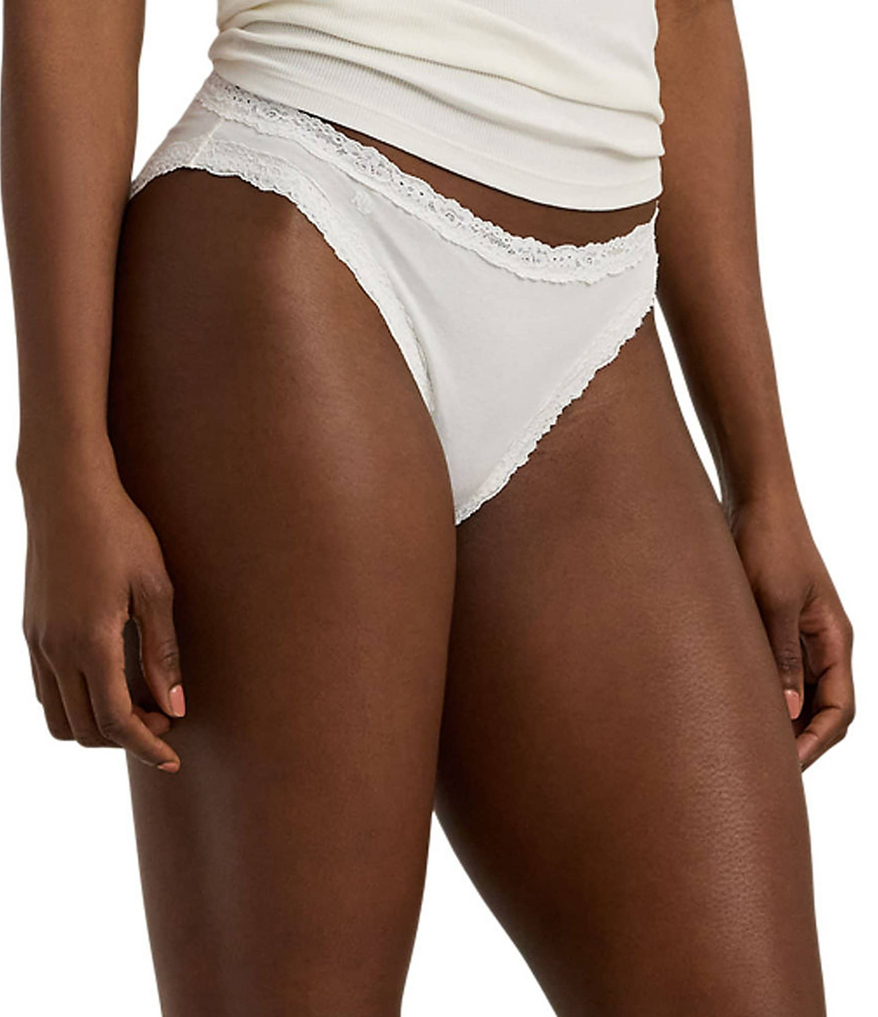 Lauren Ralph Lauren Cotton & Lace Jersey Bikini