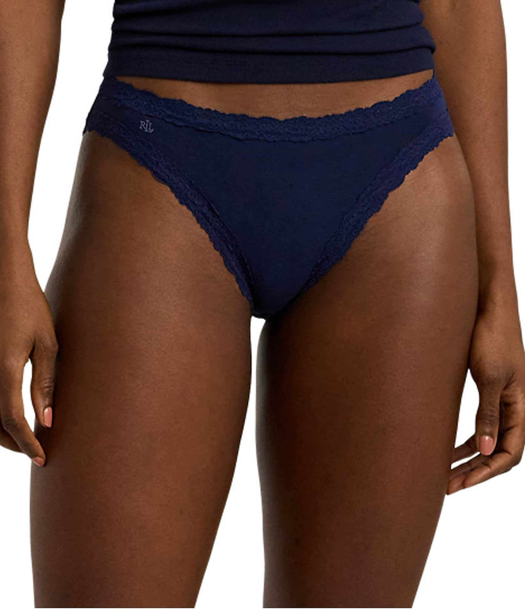 Lauren Ralph Lauren Cotton & Lace Jersey Bikini