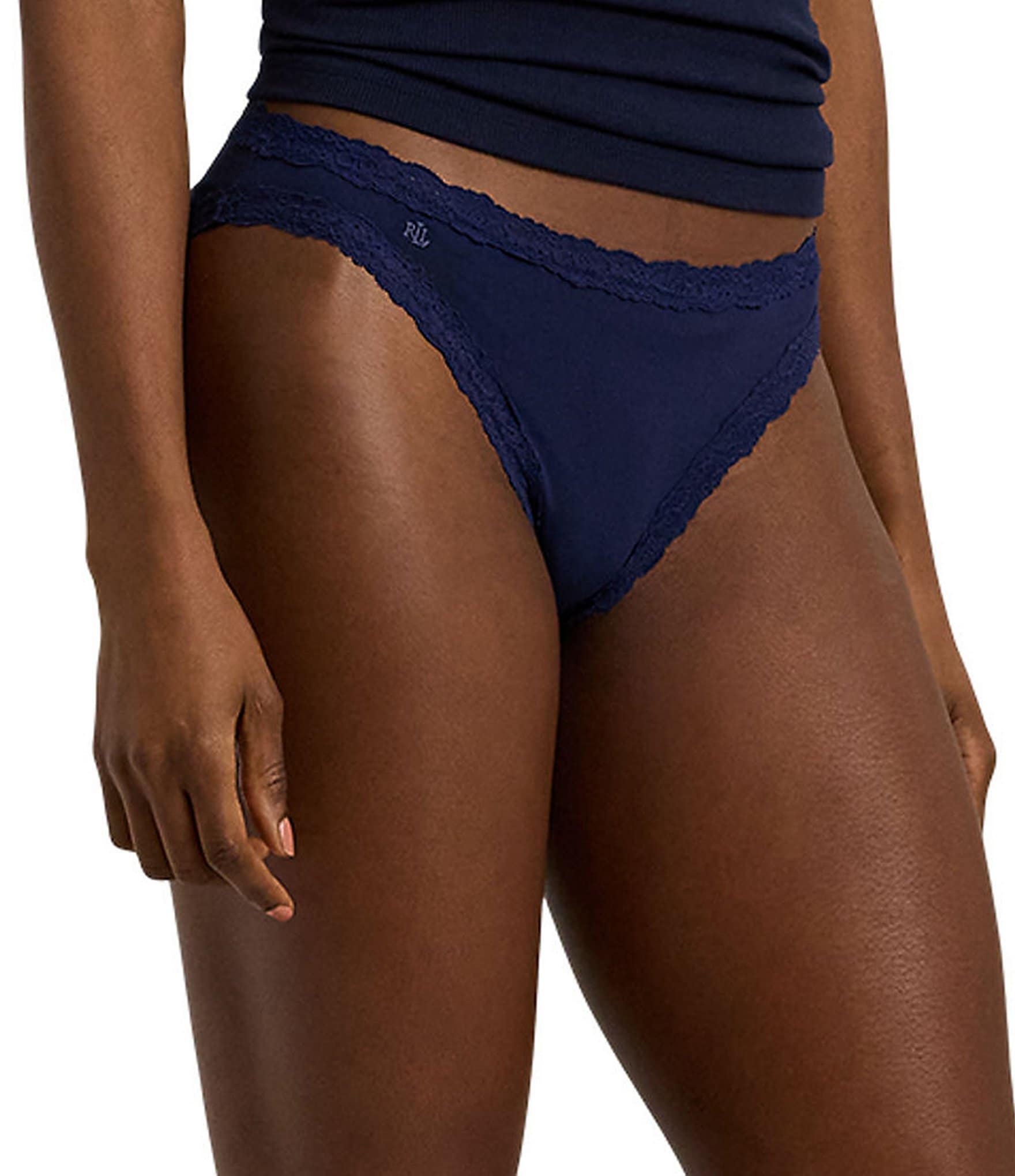 Lauren Ralph Lauren Cotton & Lace Jersey Bikini